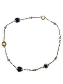Collana Judith Ripka in argento sterling con zirconi multicolori, modello n. 24579