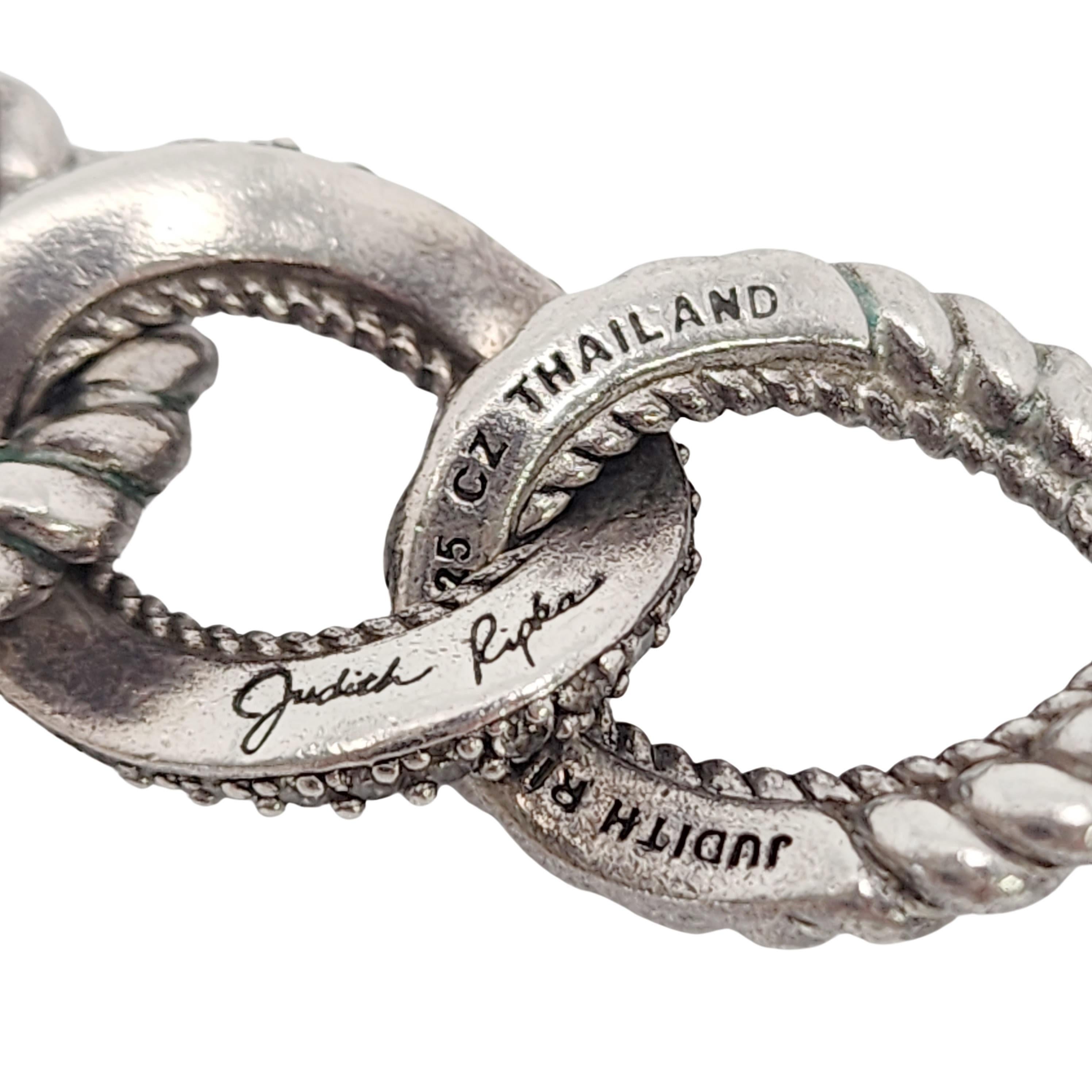 Judith Ripka Sterling Silber CZ Oval Glieder Smaragd Cabochon Toggle Armband 16055 3
