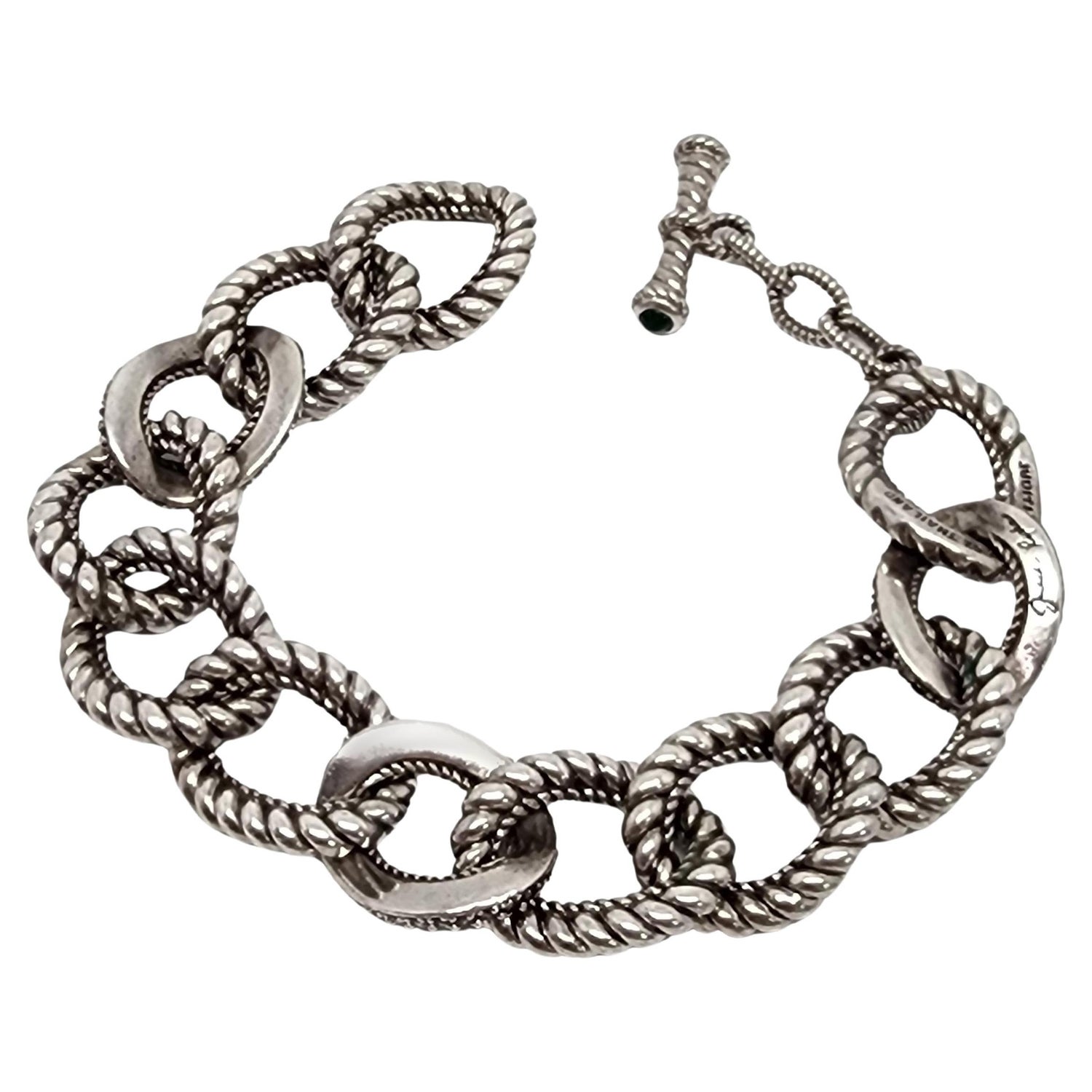 Lisa Jenks Sterling Silver Double Row Link Toggle Bracelet For Sale at  1stDibs