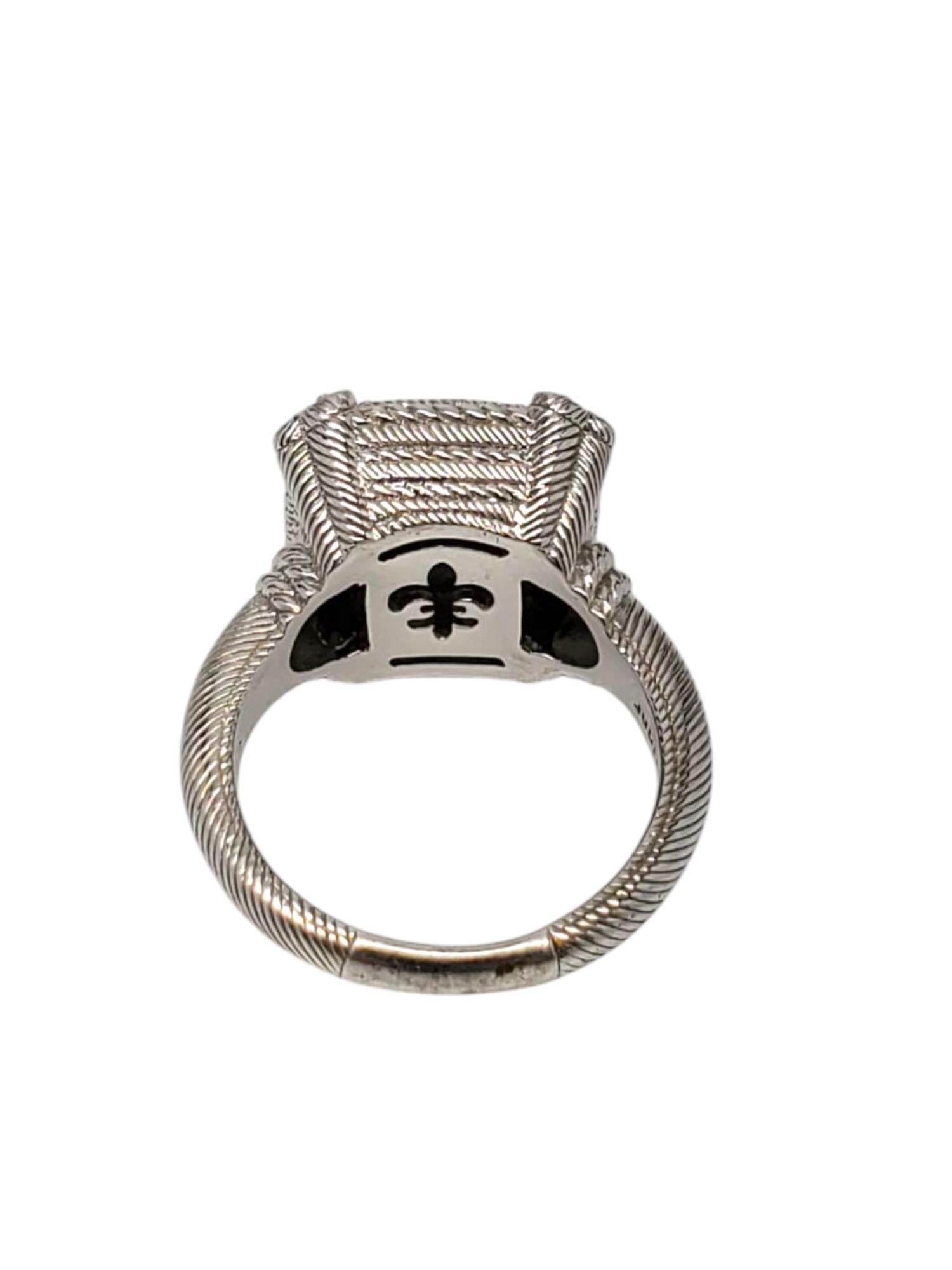 Judith Ripka Sterling Silver CZ Pave Ring Size 8 #21000 In Good Condition In Washington Depot, CT