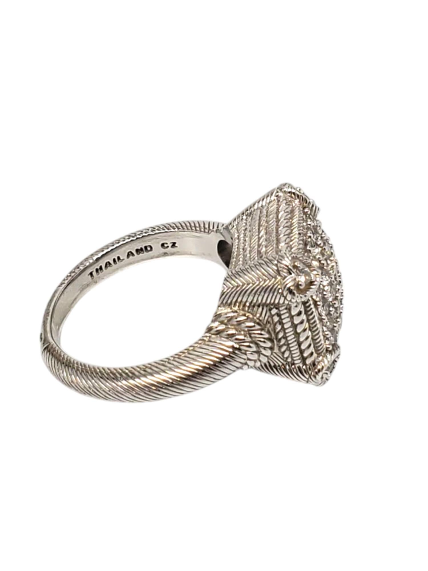 Women's Judith Ripka Sterling Silver CZ Pave Ring Size 8 #21000