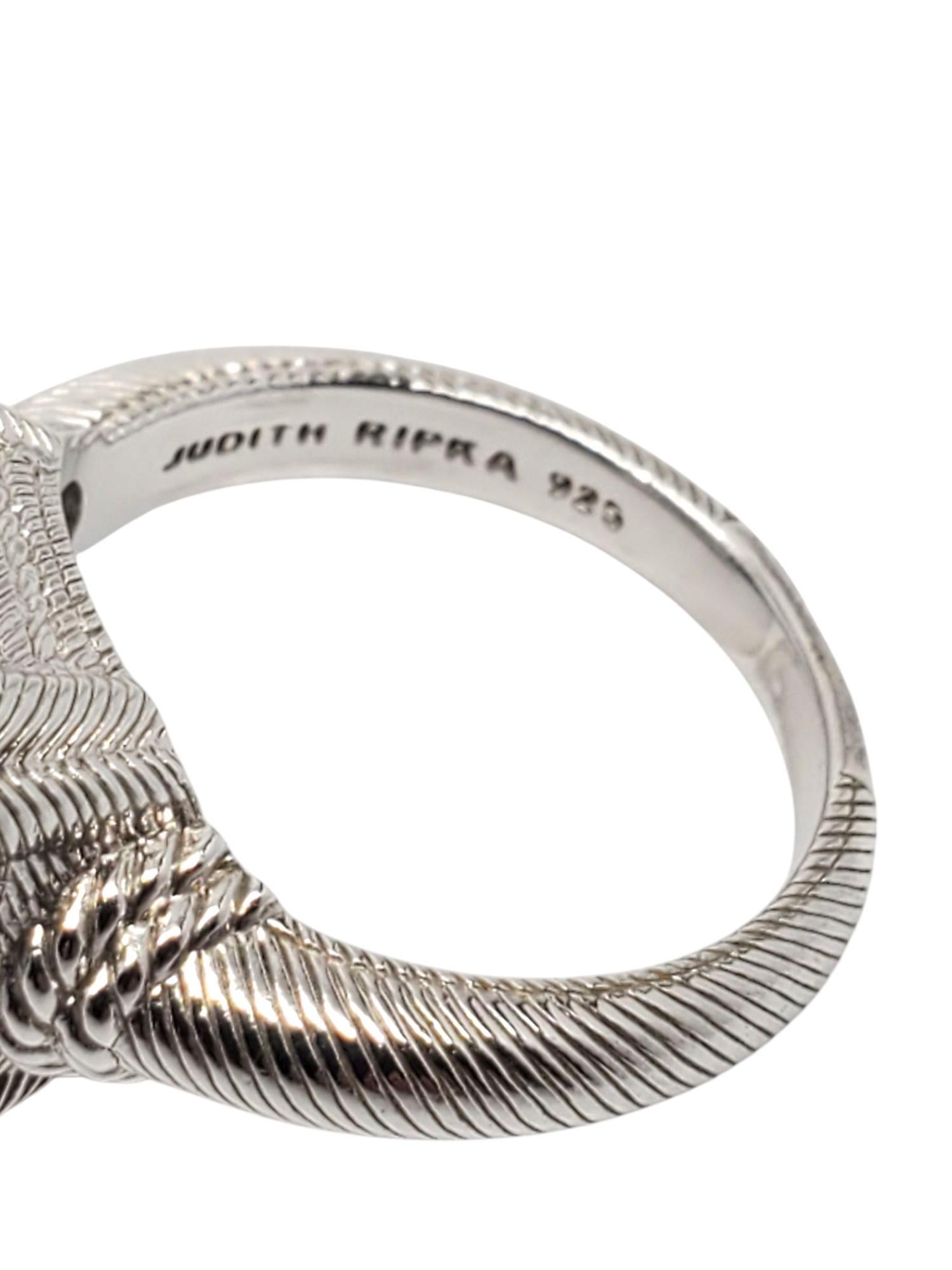 Judith Ripka Sterling Silver CZ Pave Ring Size 8 #21000 2