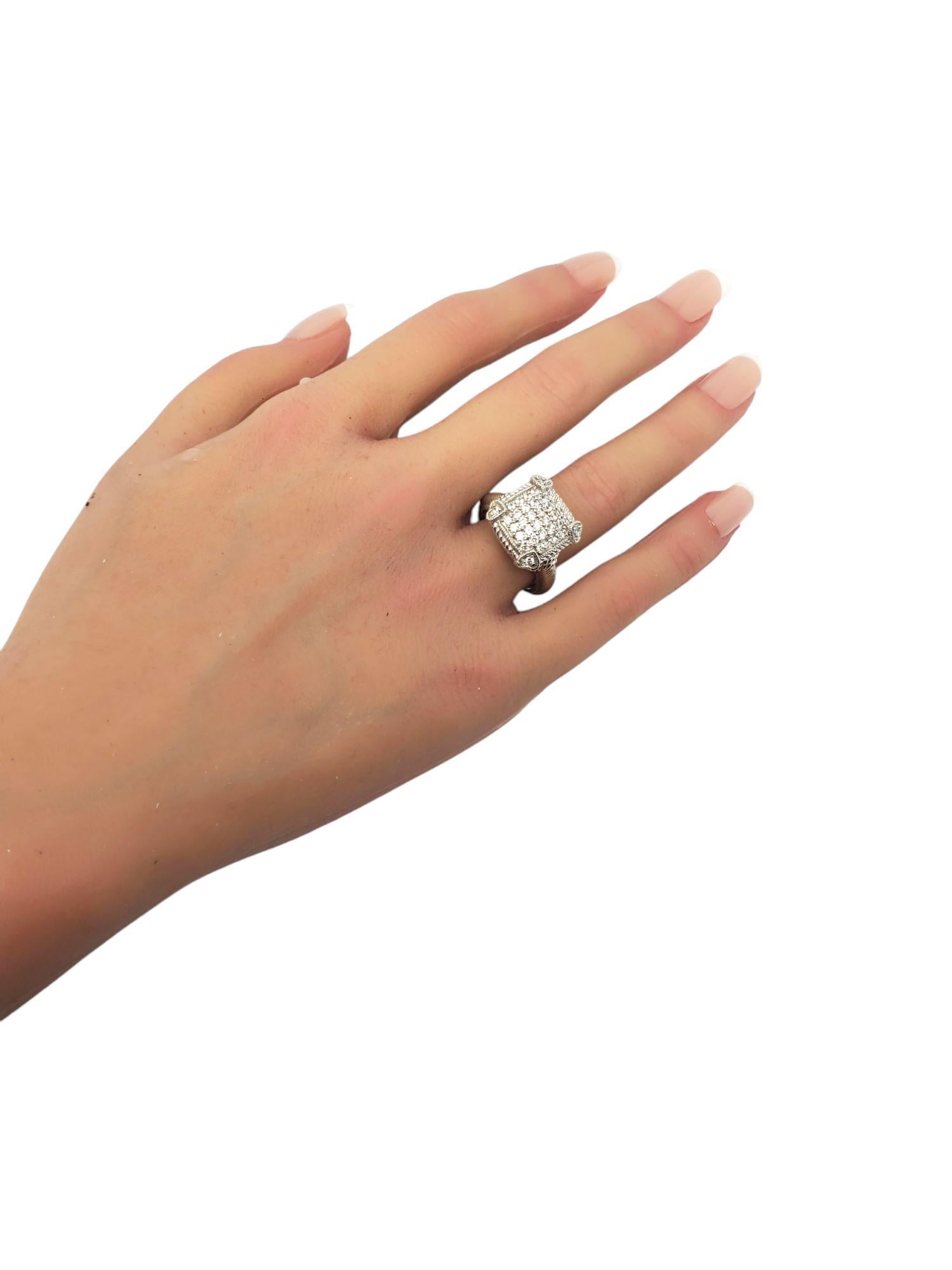 Judith Ripka Sterling Silver CZ Pave Ring Size 8 #21000 5