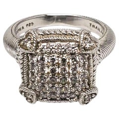 Judith Ripka Sterling Silver CZ Pave Ring Size 8 #21000