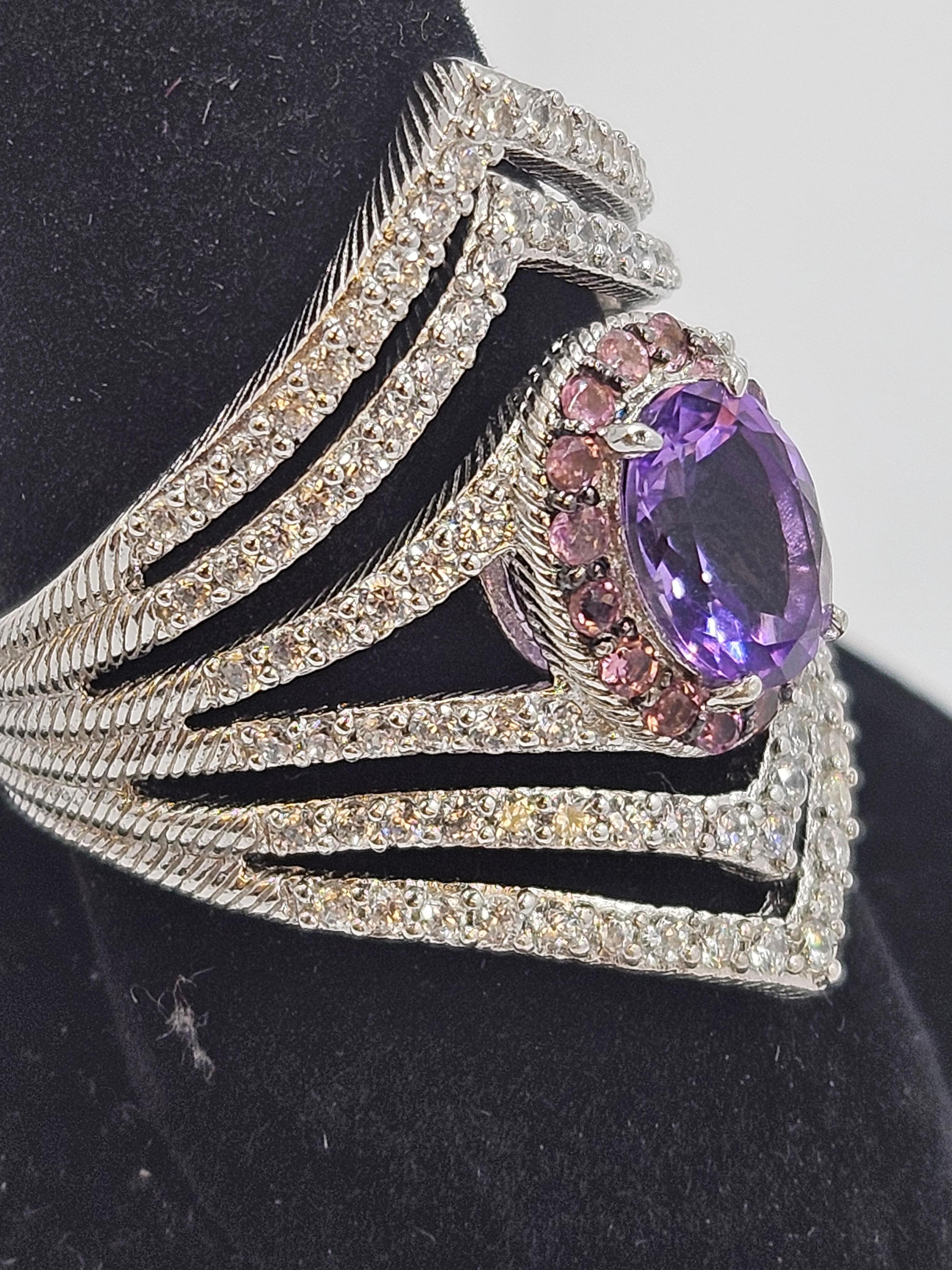 Judith Ripka Ring aus Sterlingsilber und CZ (Moderne)