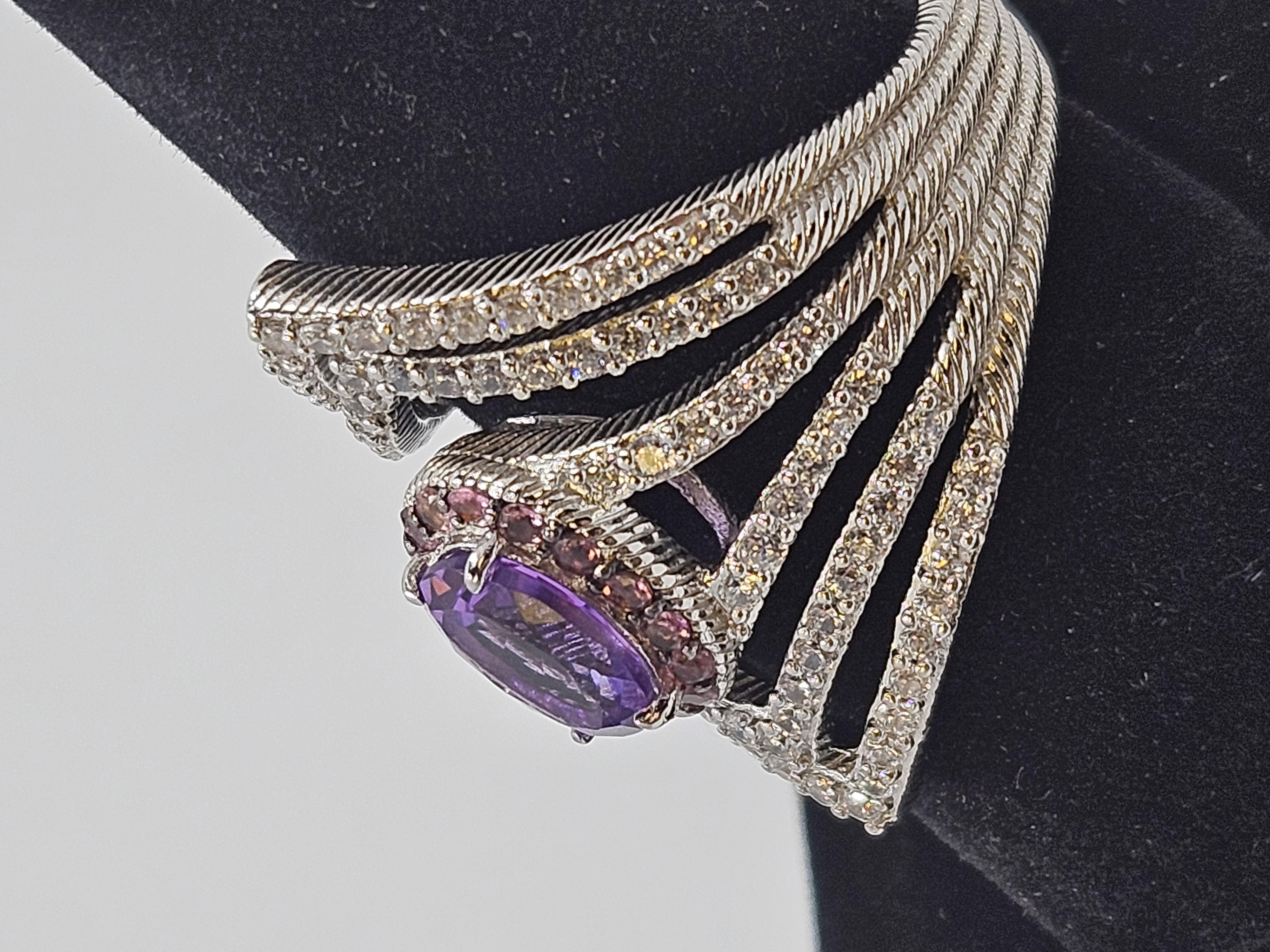 Judith Ripka Ring aus Sterlingsilber und CZ im Zustand „Gut“ in Endwell, NY