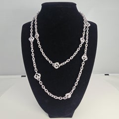 Judith Ripka Sterling Silver CZ Station Necklace