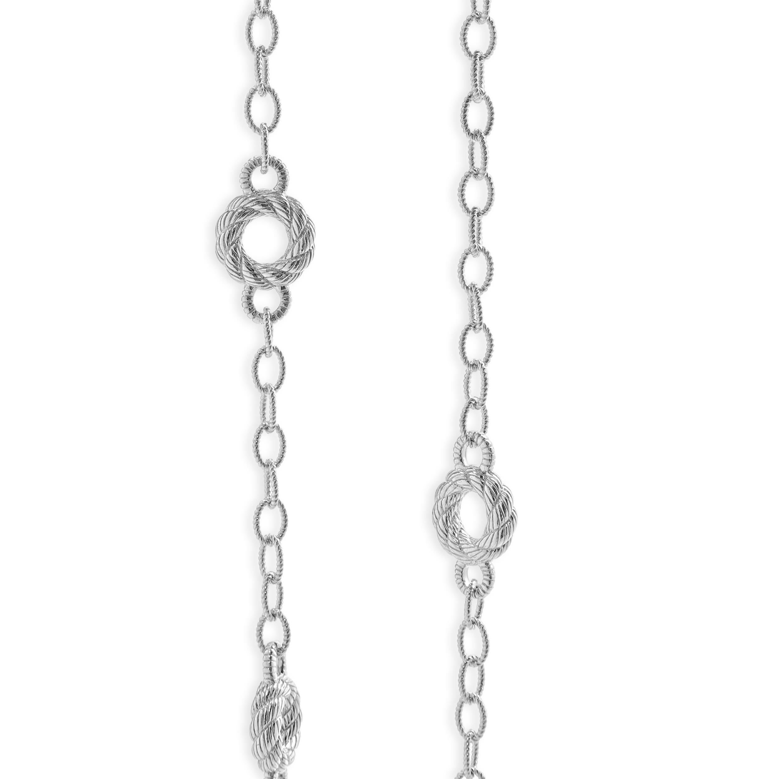 Judith Ripka - Collana a stazioni con CZ in argento sterling In condizioni ottime in vendita a Scottsdale, AZ