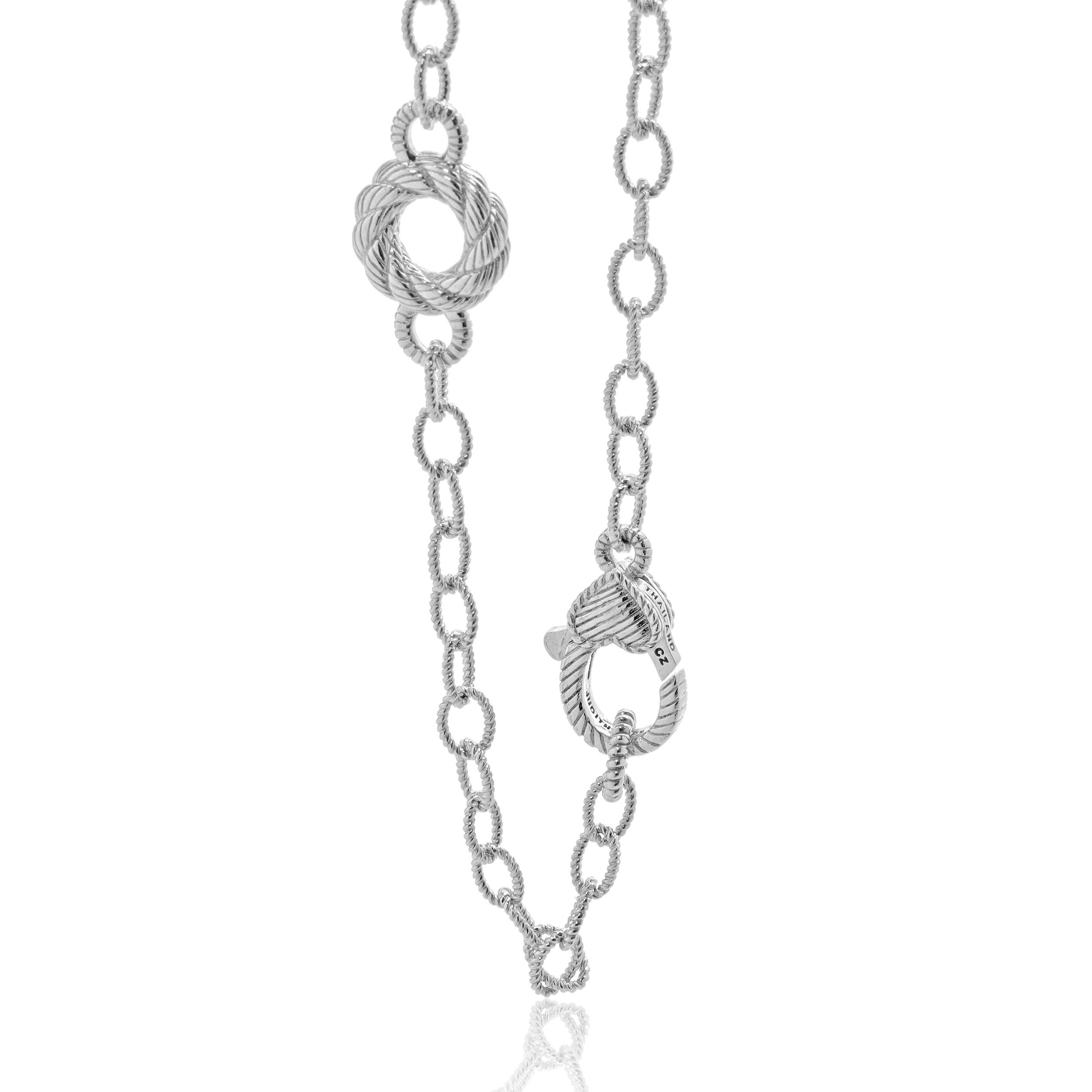 da uomo o donna Judith Ripka - Collana a stazioni con CZ in argento sterling in vendita