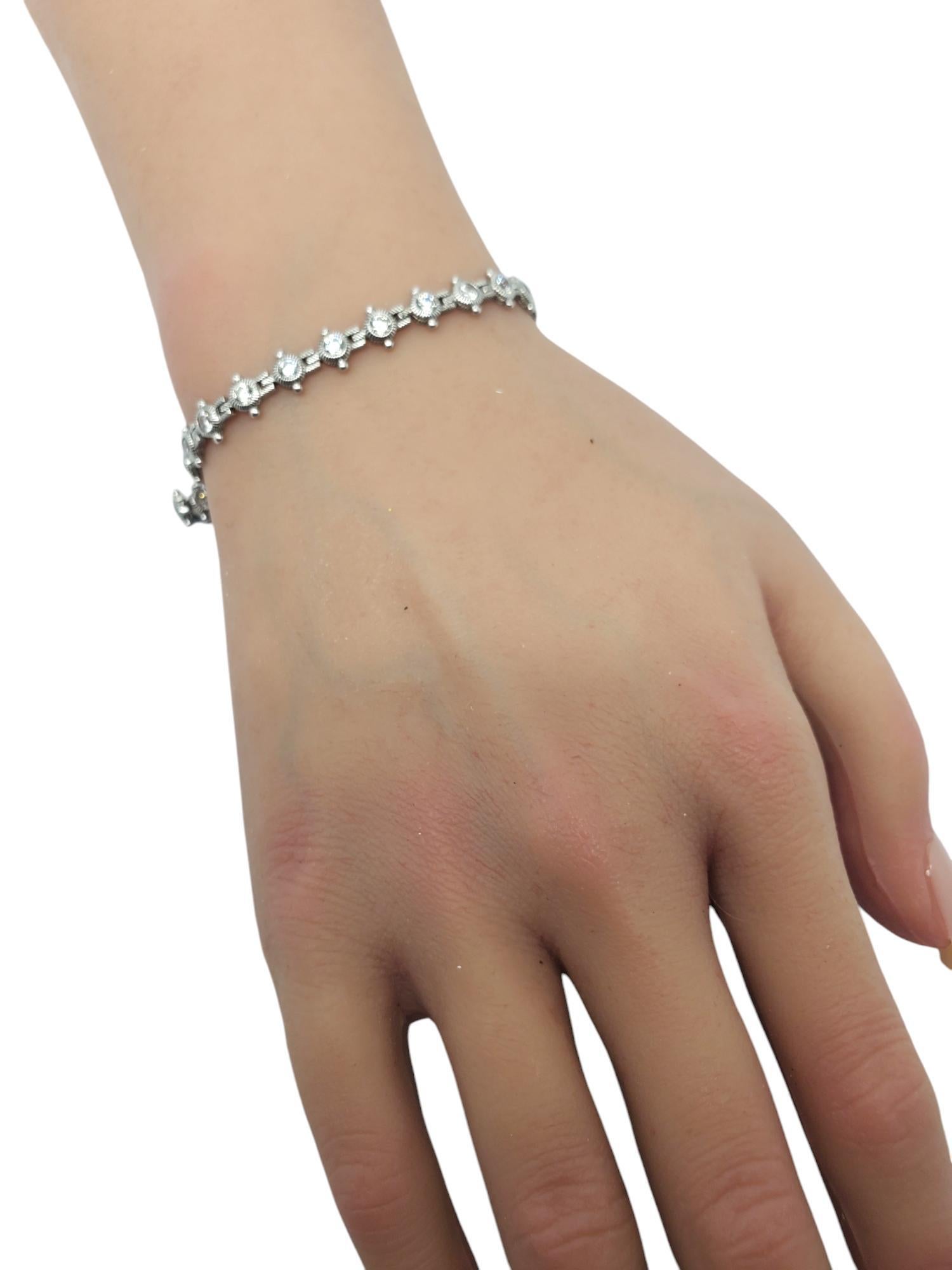 Judith Ripka Sterling Silver & CZ Tennis Bracelet #20556 For Sale 6