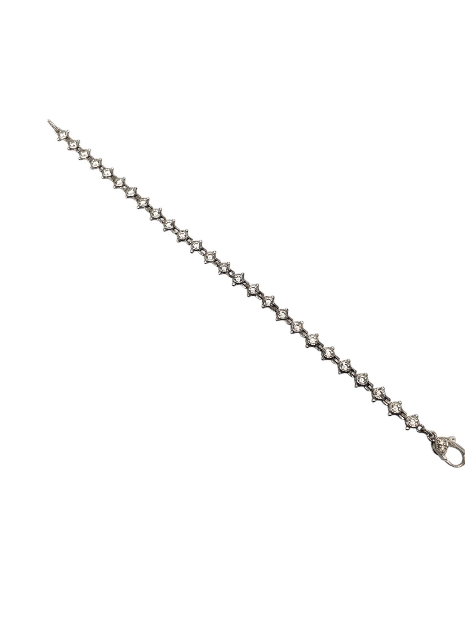 Women's Judith Ripka Sterling Silver & CZ Tennis Bracelet #20556 For Sale