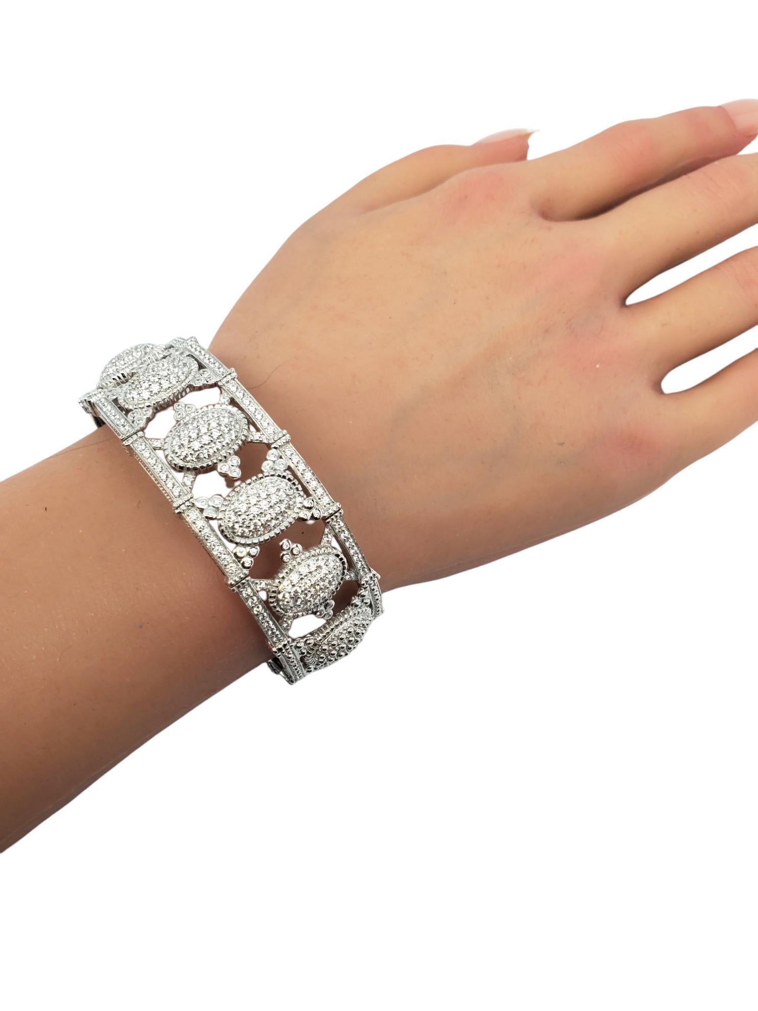 Judith Ripka Sterling Silver CZ Wide Cuffed Bracelet #19501 2