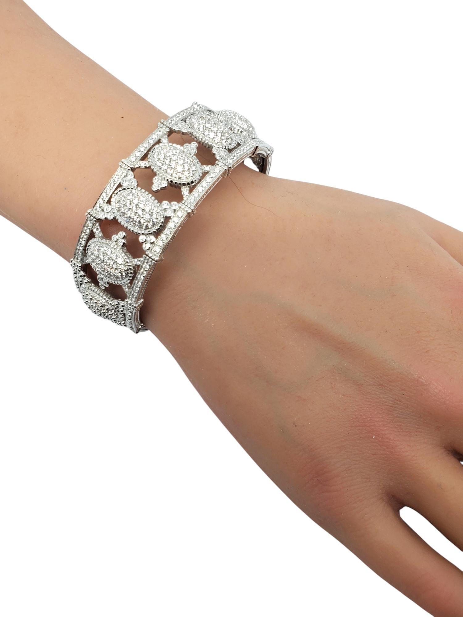Judith Ripka Sterling Silver CZ Wide Cuffed Bracelet #19501 3