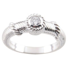 Judith Ripka Sterling Silver & Diamonique Cable Stacking Ring, Size 9.75