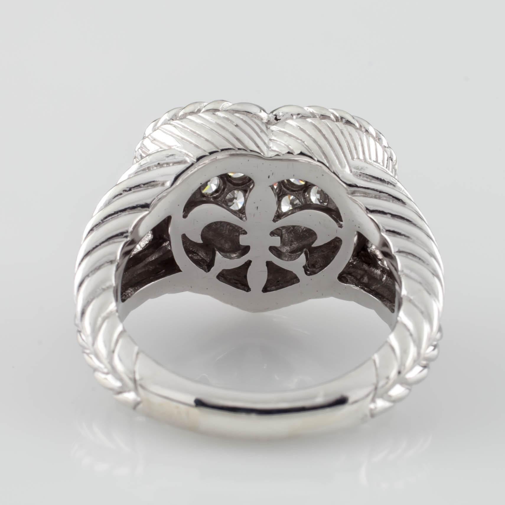 Judith Ripka, bague cœur en argent sterling et diamonique, taille 6,75 en vente 1
