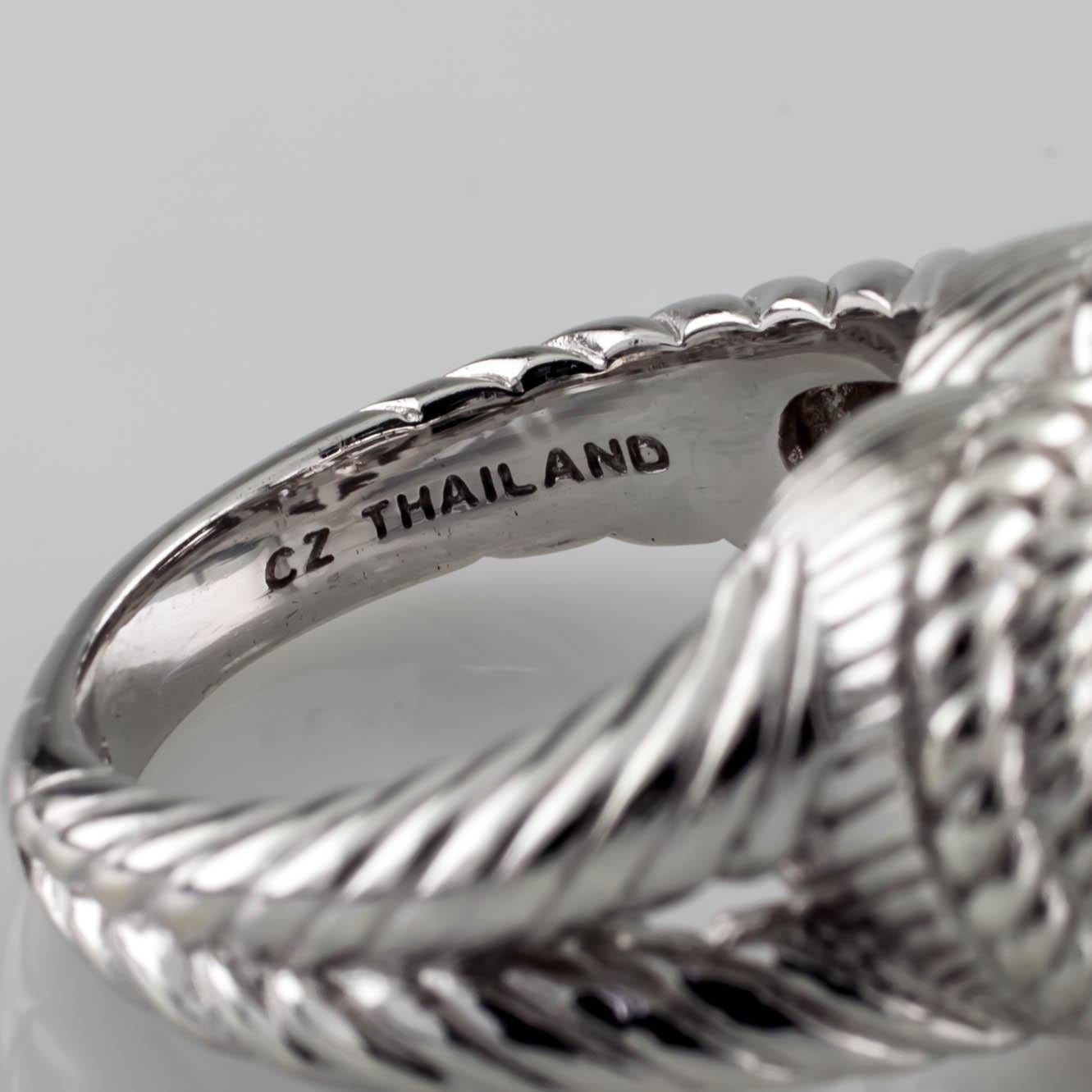 Judith Ripka, bague cœur en argent sterling et diamonique, taille 6,75 en vente 2