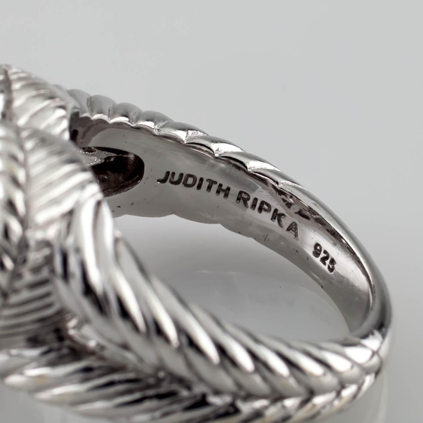 Judith Ripka, bague cœur en argent sterling et diamonique, taille 6,75 en vente 3