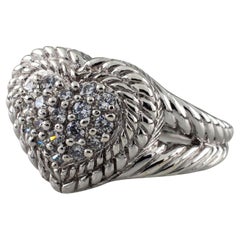 Judith Ripka Sterling Silver & Diamonique Heart Ring, Size 6.75