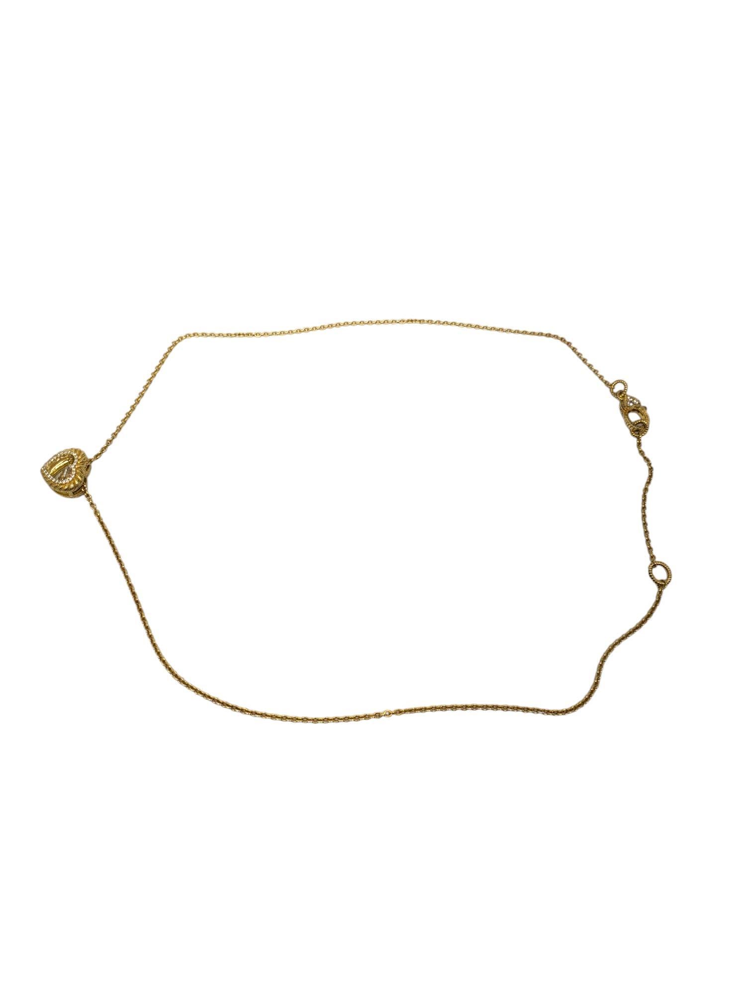 Judith Ripka Collana con ciondolo Twinkle in argento 925 rivestito in oro # 19582 In condizioni buone in vendita a Washington Depot, CT