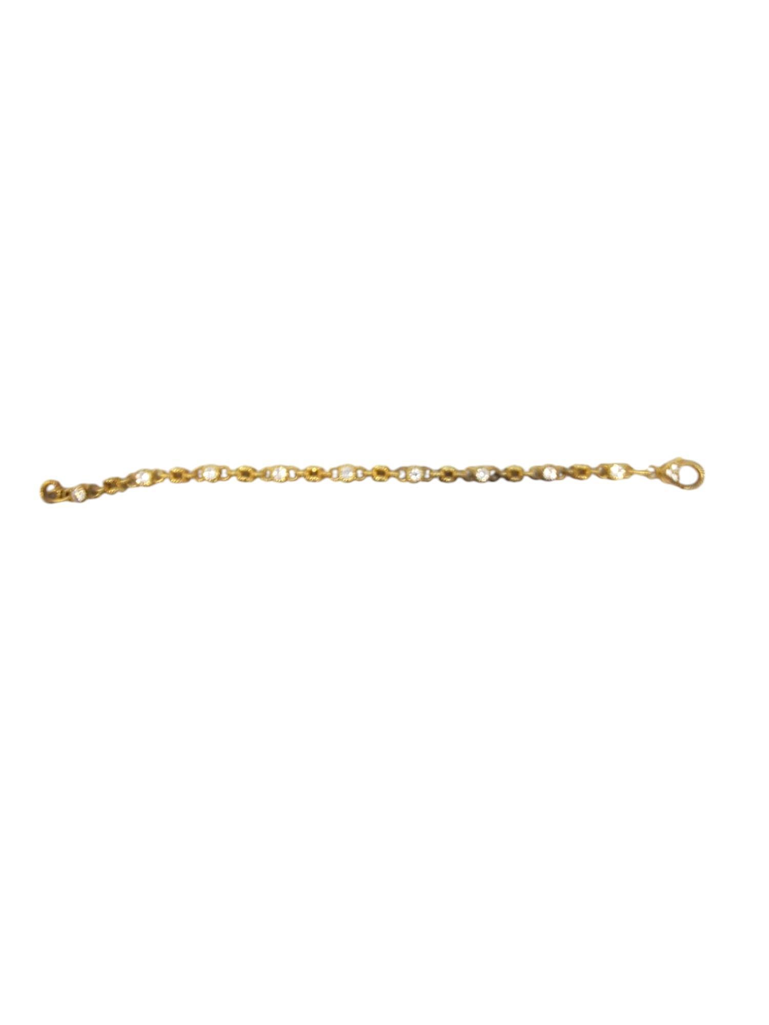 Judith Ripka Bracciale a Link in Argento Sterling con CZ in tonalità oro #21219 In condizioni buone in vendita a Washington Depot, CT