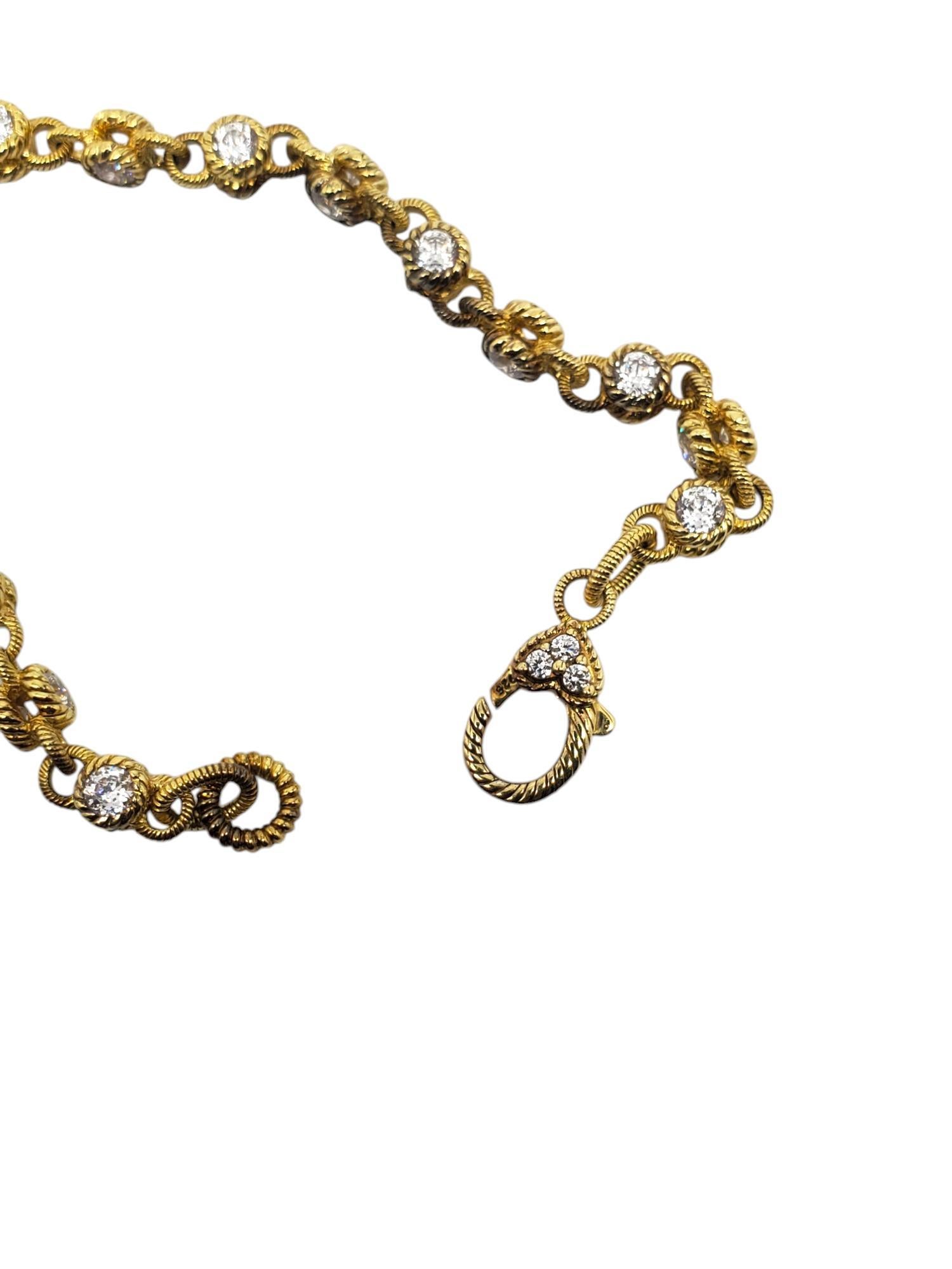 Judith Ripka Bracciale a Link in Argento Sterling con CZ in tonalità oro #21219 in vendita 1