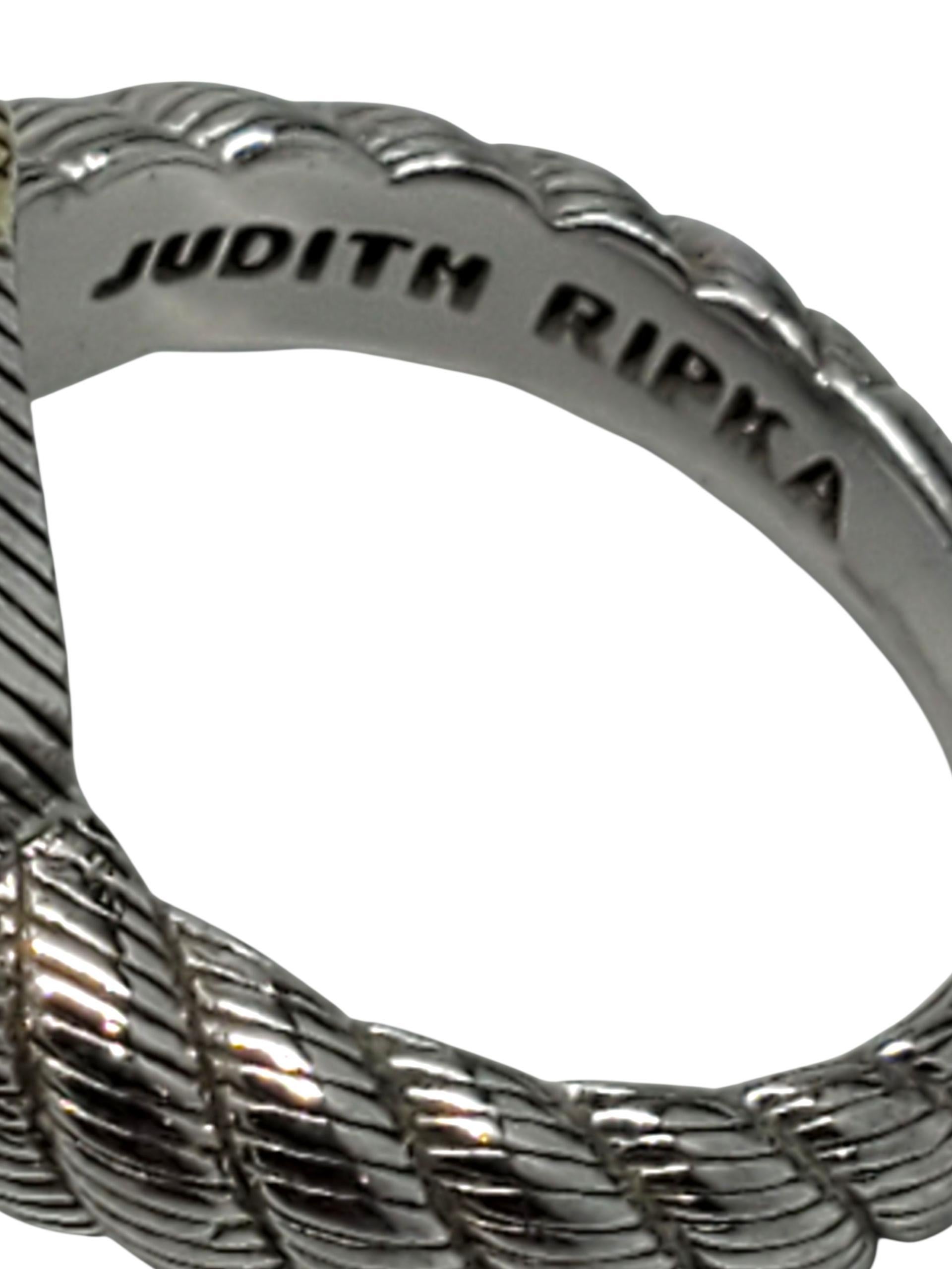Judith Ripka Anello di quarzo ovale in argento sterling con tonalità oro misura 6 #23458 In condizioni buone in vendita a Washington Depot, CT