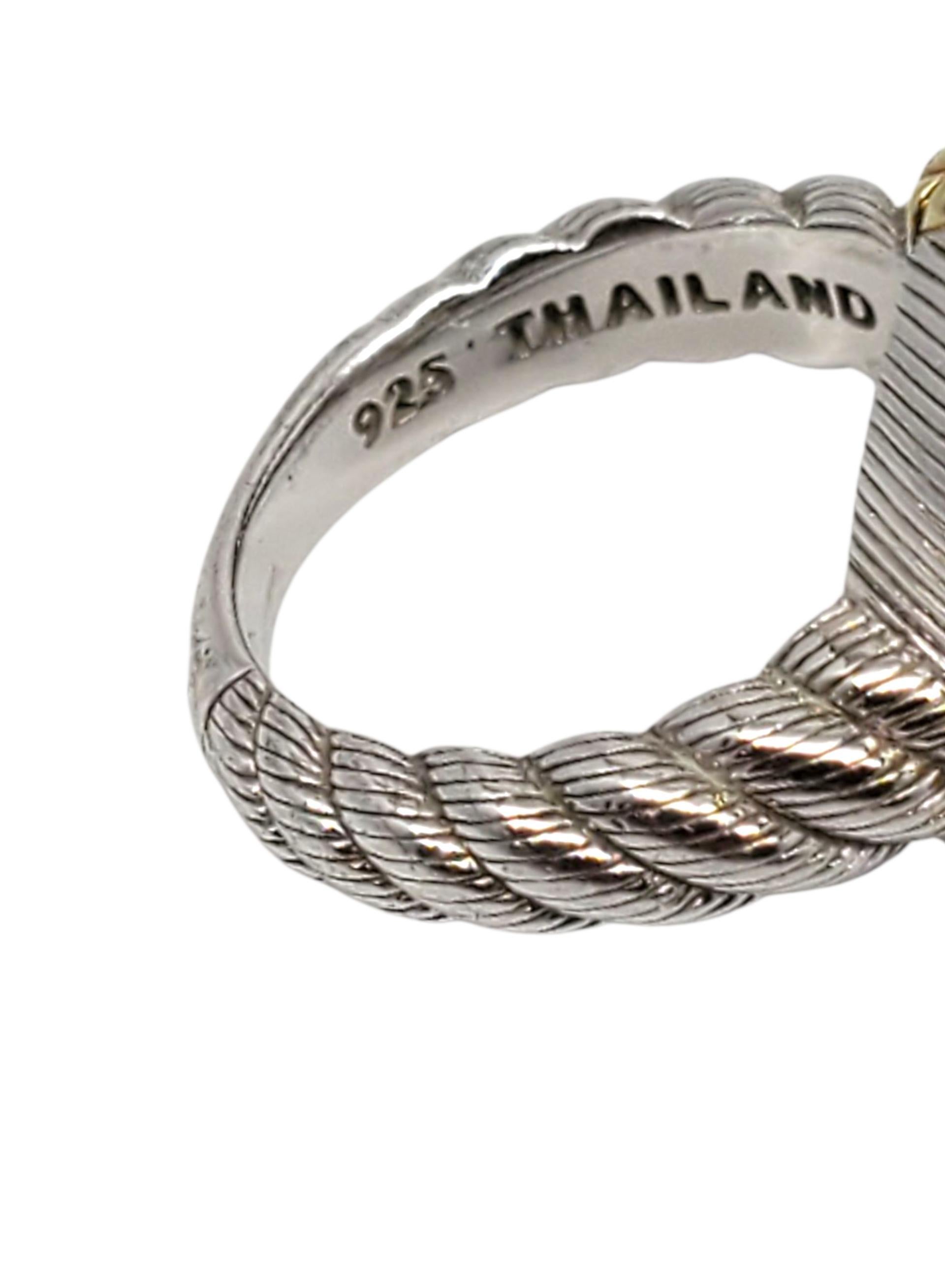 Donna Judith Ripka Anello di quarzo ovale in argento sterling con tonalità oro misura 6 #23458 in vendita