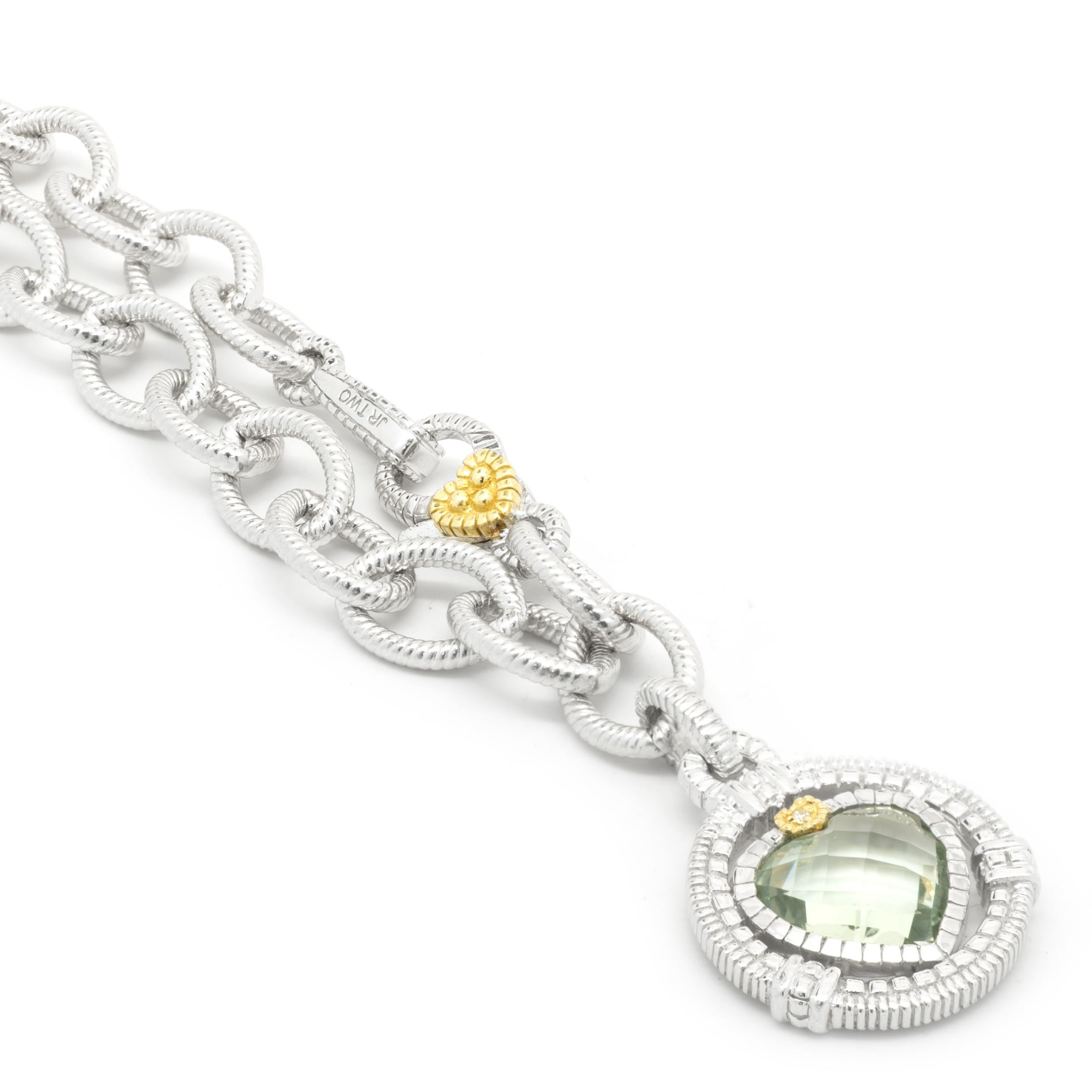 Designer: Judith Ripka
Material: sterling silver
Dimensions: bracelet measures 7-inches long
Weight: 18.85 grams
