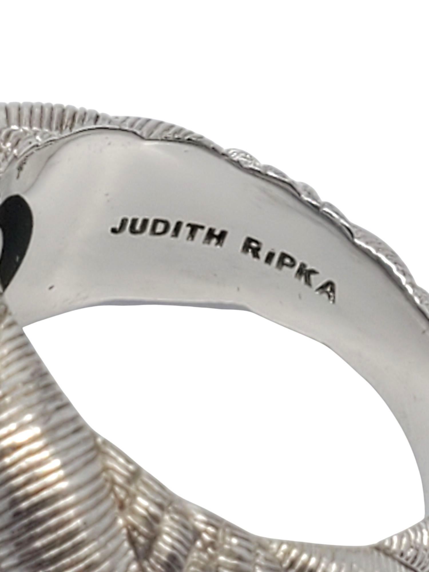 Women's Judith Ripka Sterling Silver Green Oval Cabochon Ring Size 7 #21001 For Sale