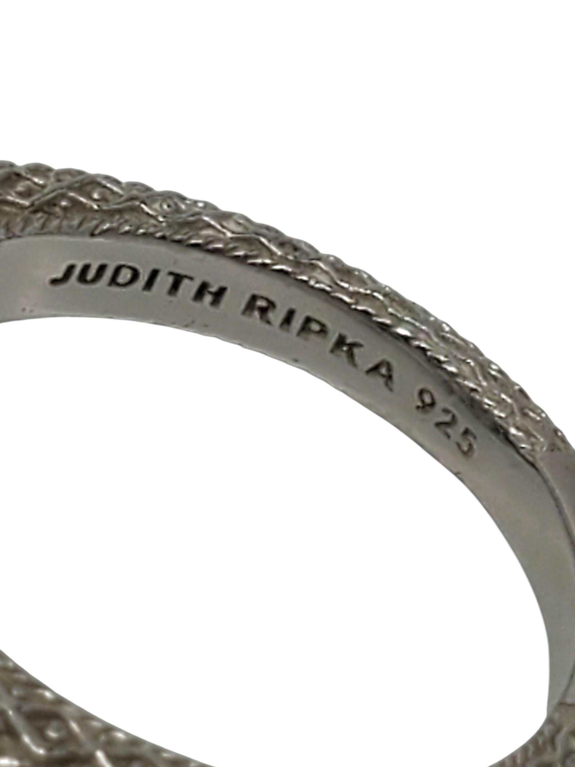 Judith Ripka Anello in argento Sterling Greene & Greene e CZ Taglia 10 #22428 In condizioni buone in vendita a Washington Depot, CT