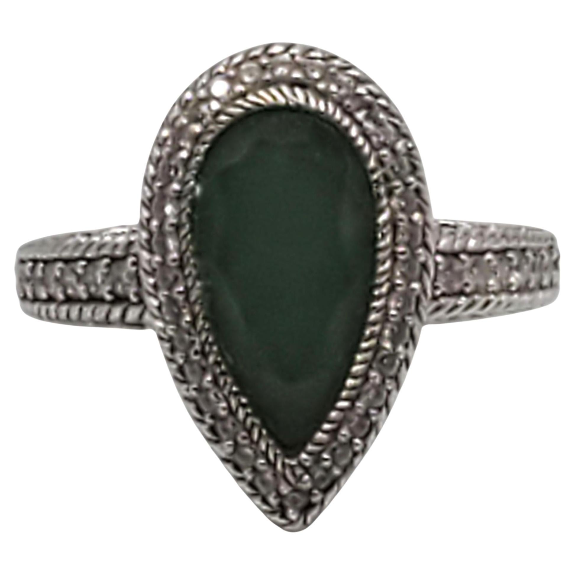 Judith Ripka Anello in argento Sterling Greene & Greene e CZ Taglia 10 #22428 in vendita