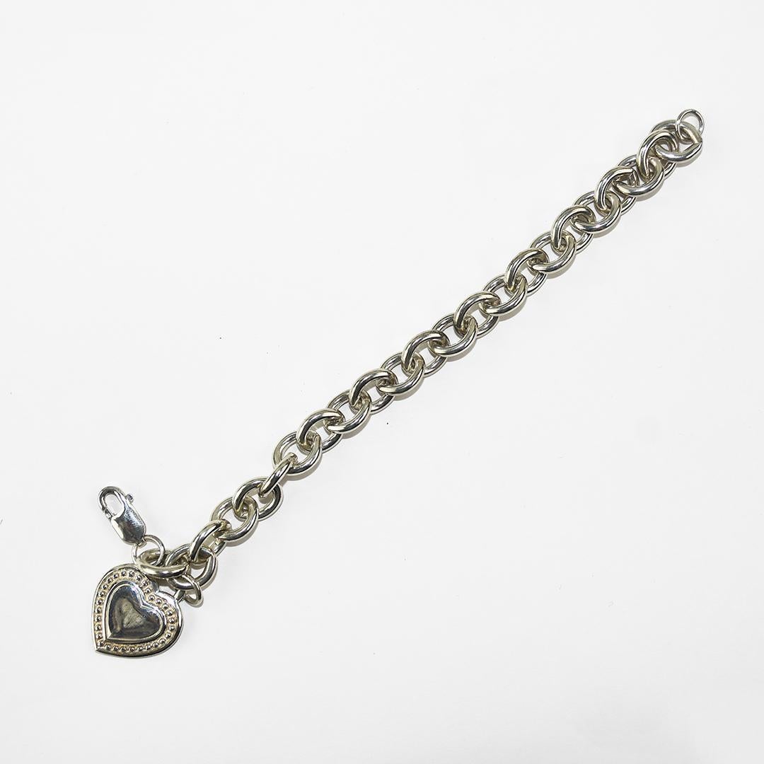 Judith Ripka Bracelet en argent sterling en forme de cœur 49,7 g Excellent état - En vente à Laguna Beach, CA