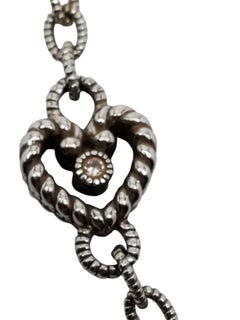 Judith Ripka Sterling Silver Heart CZ Chain Necklace #21358
