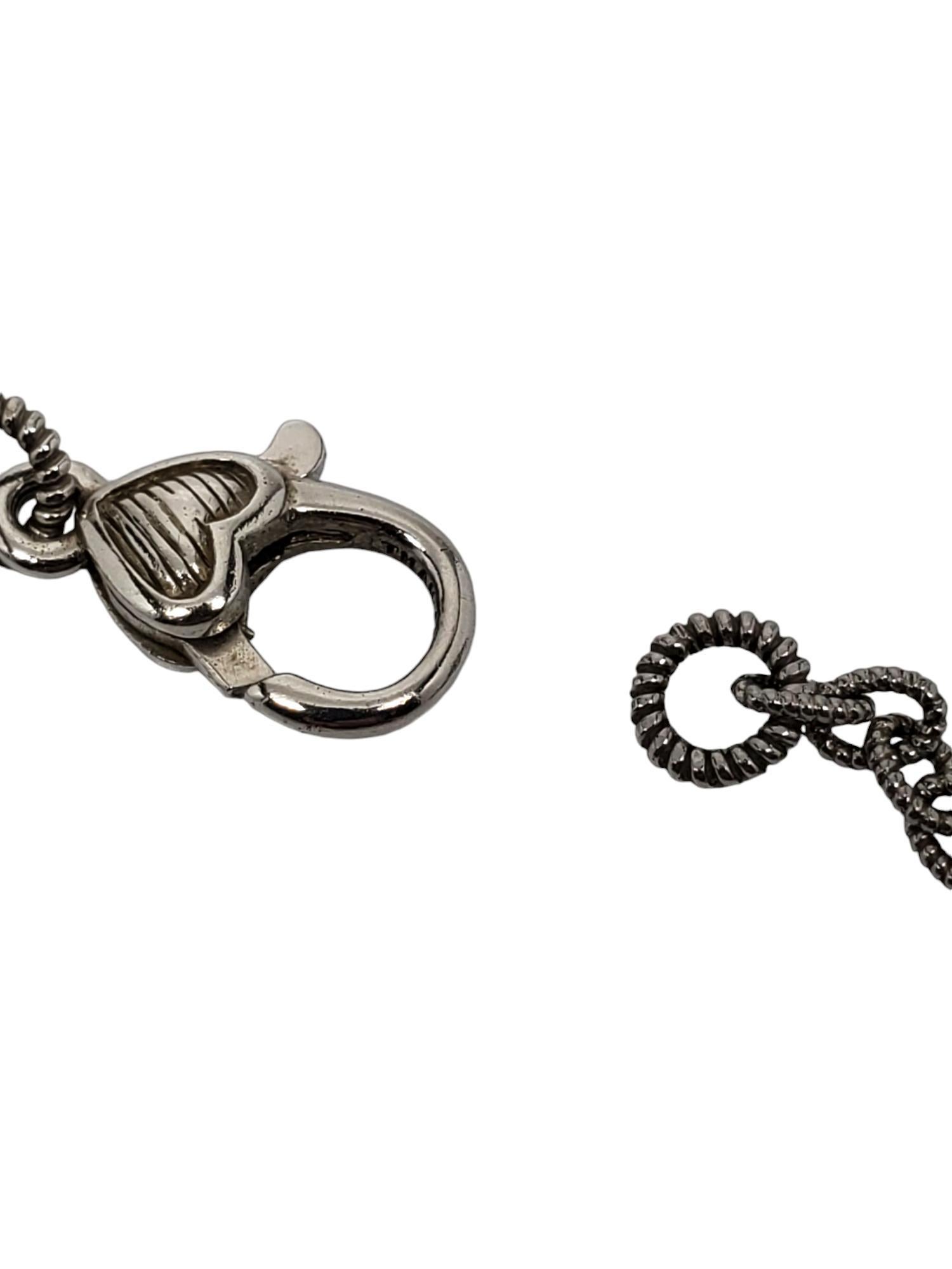 Judith Ripka Sterling Silver Heart CZ Chain Necklace #21358 In Good Condition In Washington Depot, CT