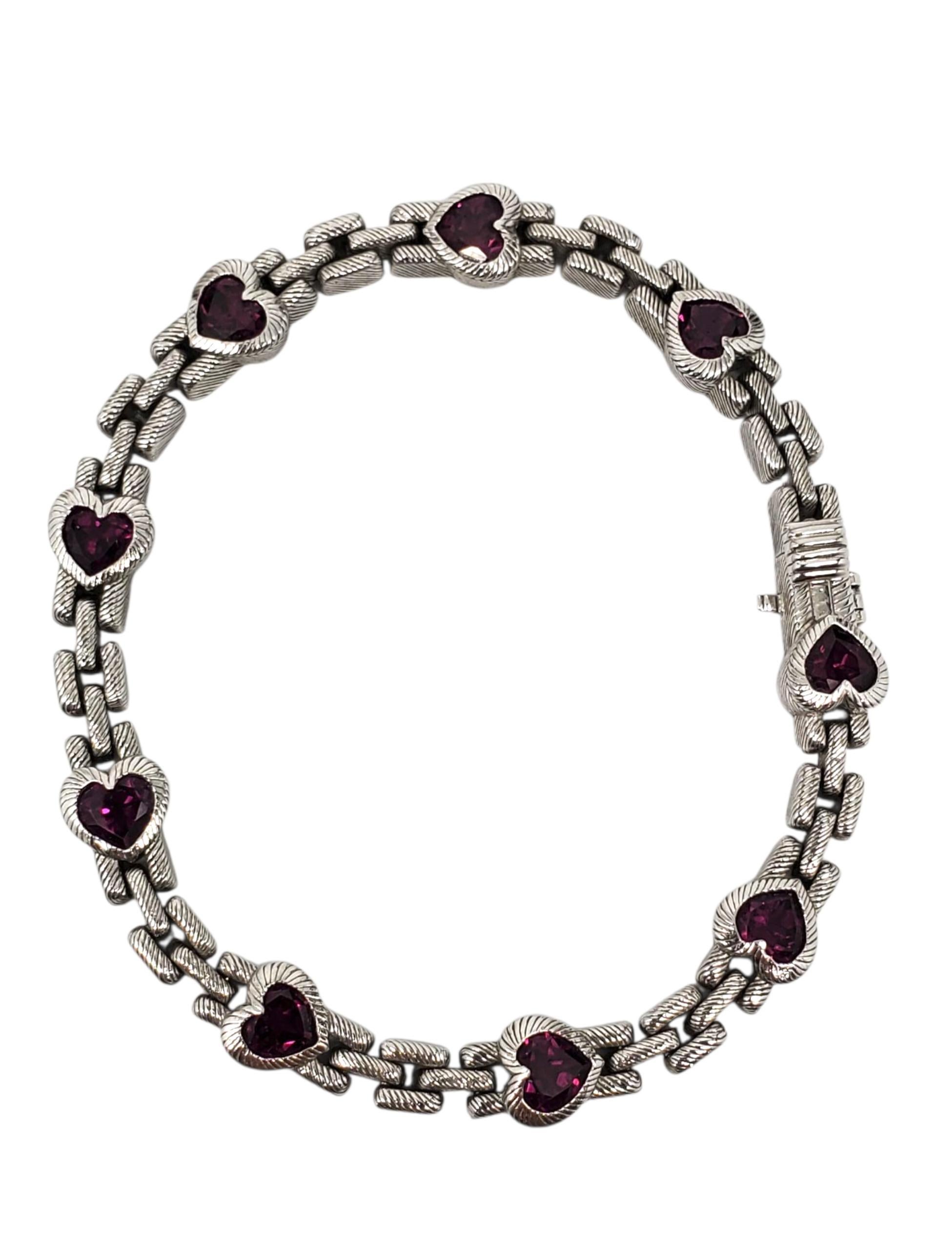 Judith Ripka Bracciale a cuore in argento Sterling #23389 In condizioni buone in vendita a Washington Depot, CT