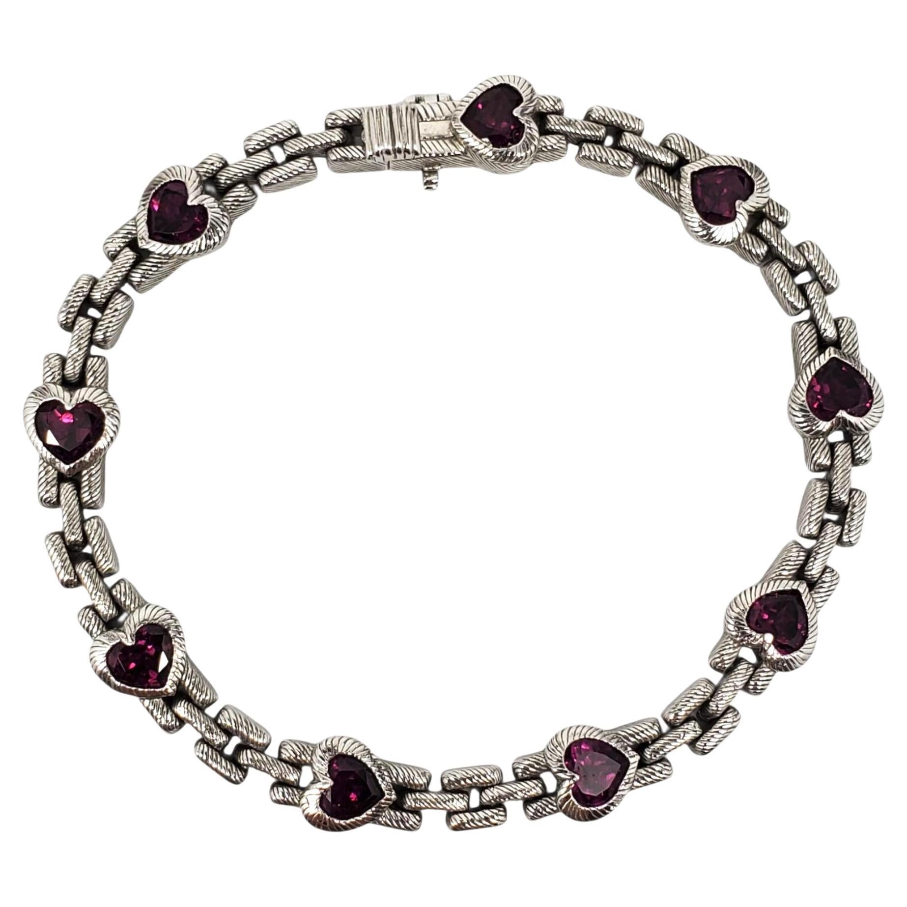 Judith Ripka Sterling Silver Heart Link Bracelet #23389