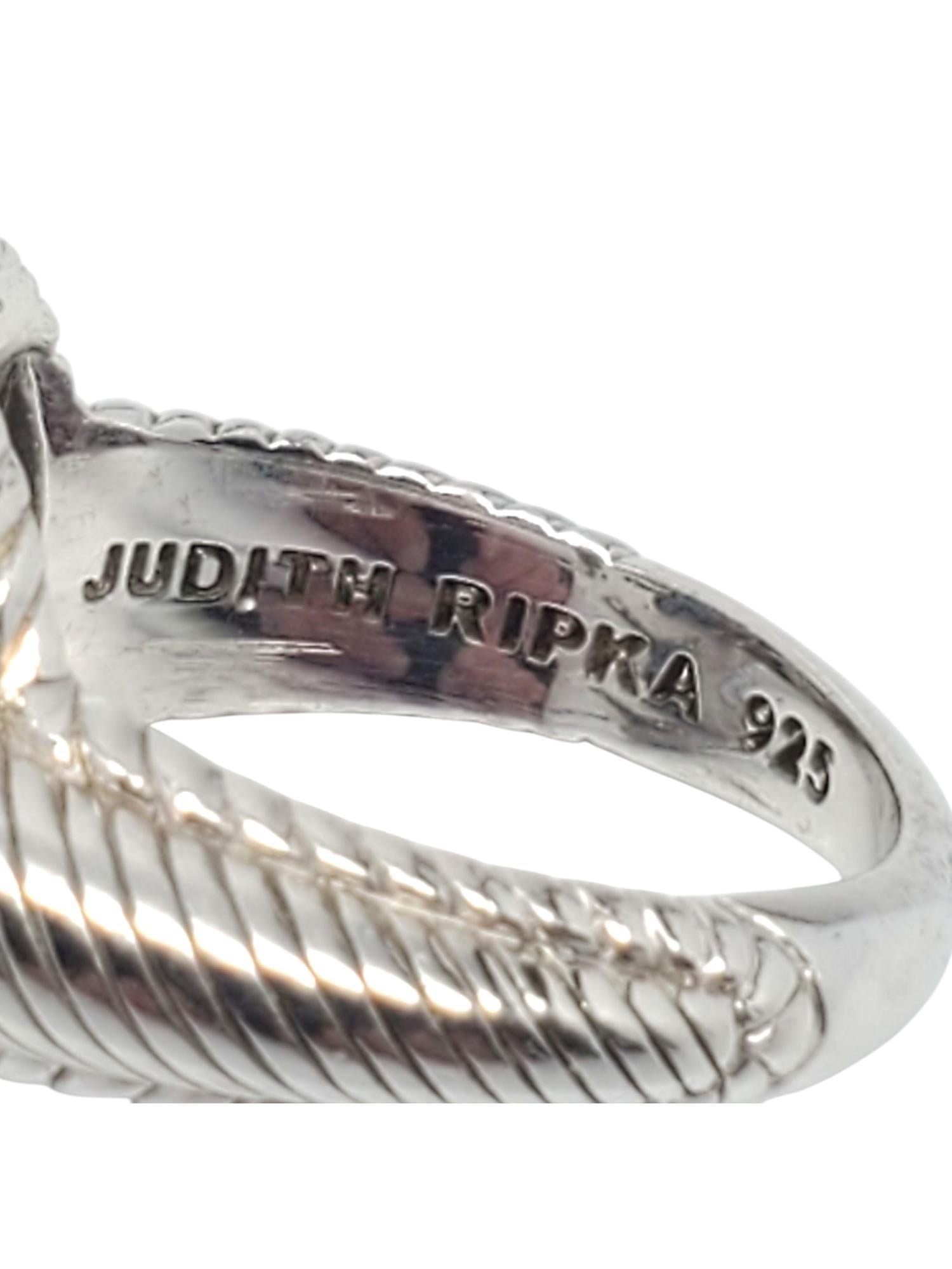 Judith Ripka - Anello con doppietta di turchese a forma di cuore in argento sterling - misura 7 #21158 in vendita 2