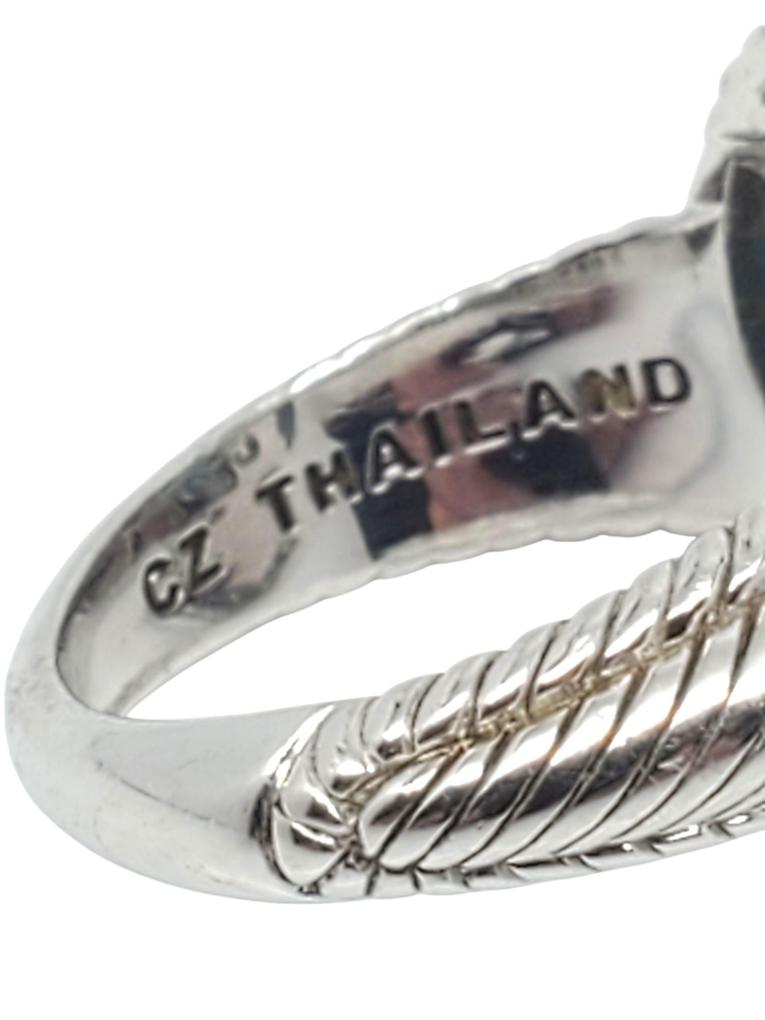 Judith Ripka - Anello con doppietta di turchese a forma di cuore in argento sterling - misura 7 #21158 in vendita 3