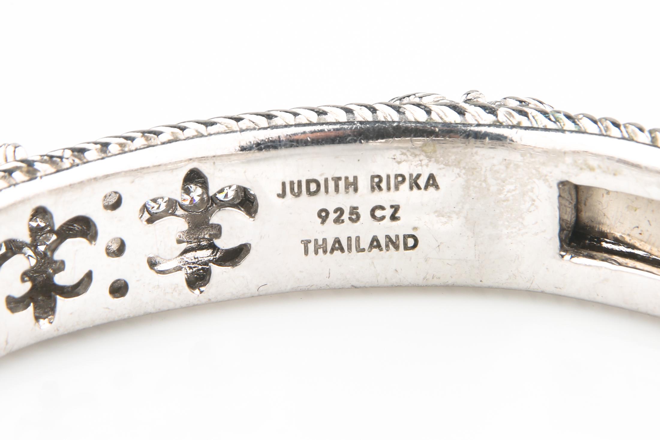 da uomo o donna Judith Ripka Bracciale a cerniera in argento sterling con cuori in zirconio cubico in vendita