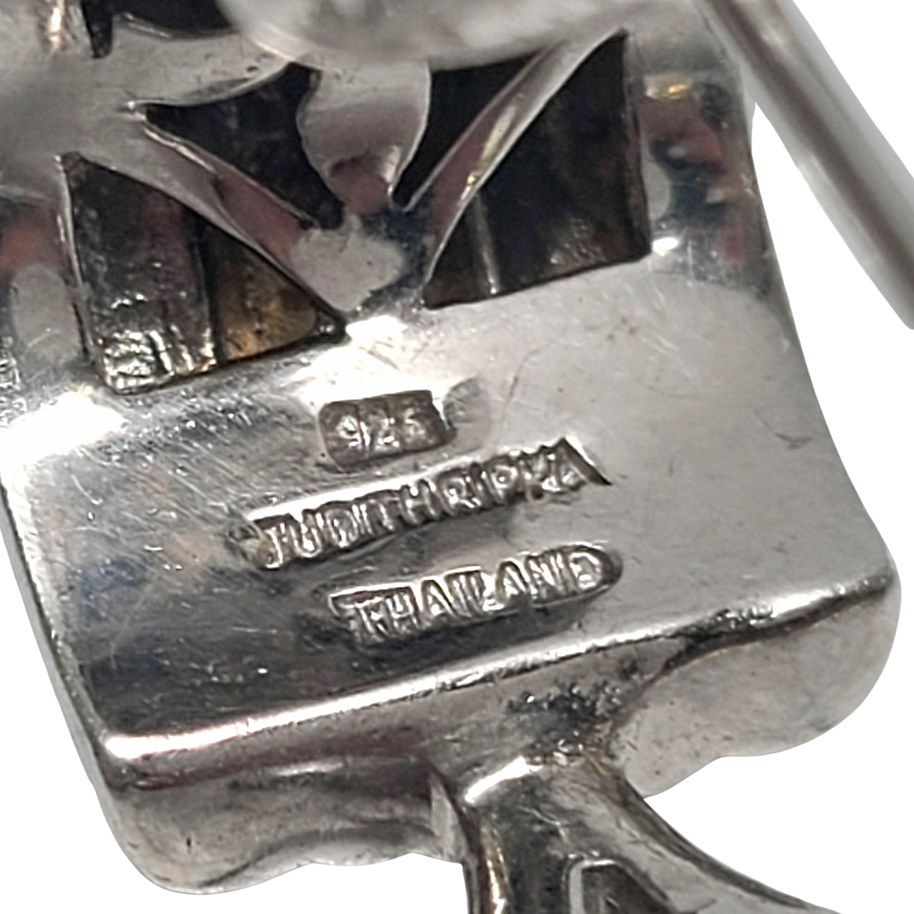Judith Ripka Sterling Silber Huggie Hälfte Hoop Omega Back Ohrringe 2