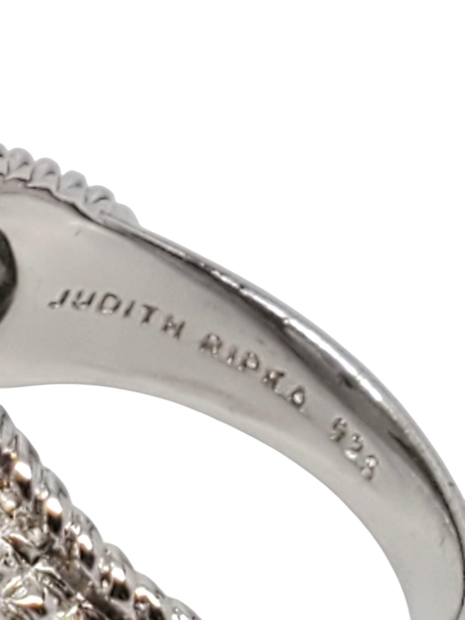 Judith Ripka Sterling Silver Mabe Pearl and CZ Ring Size 7 #21042 For Sale 1