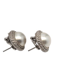 Judith Ripka Sterling Silver Mabe Pearl Rope Drop Earrings #24196