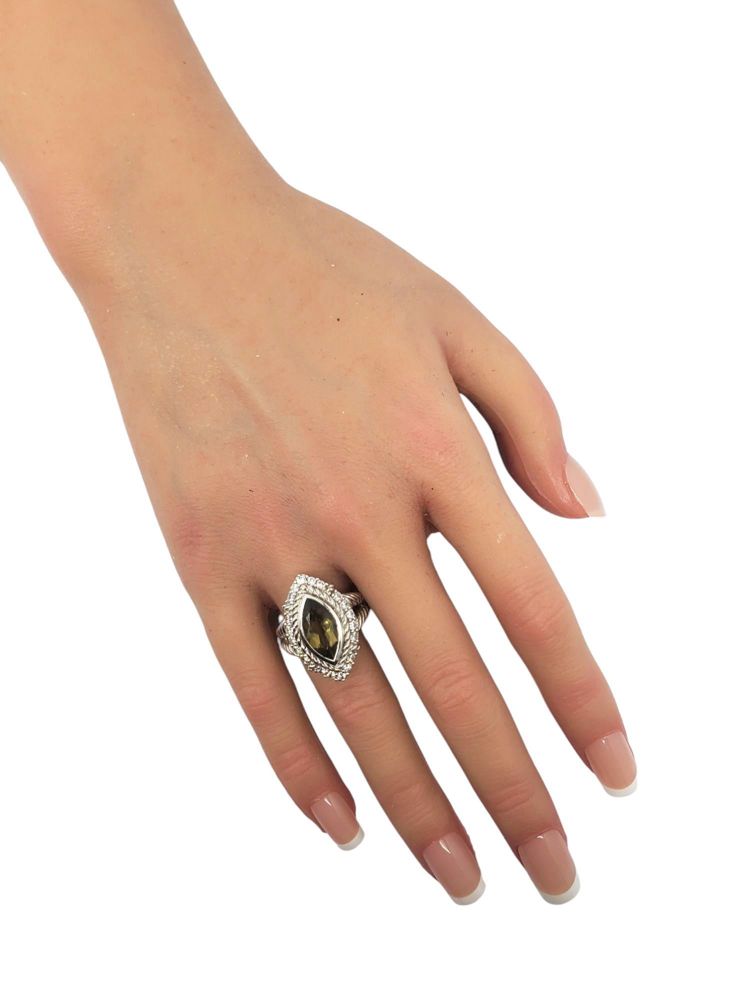 Judith Ripka Anello in argento con quarzo marquise e CZ misura 7 #21156 in vendita 3