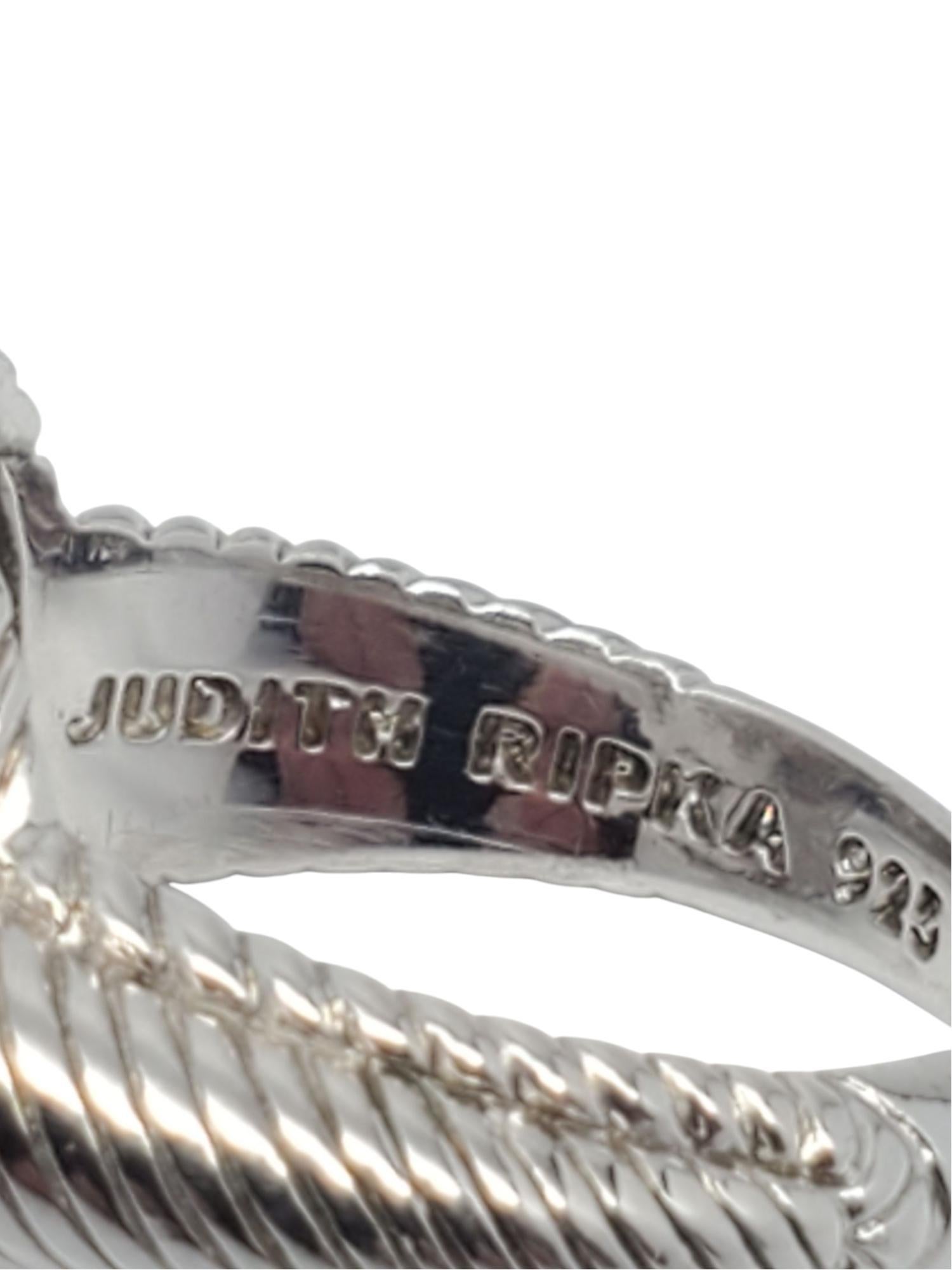 Judith Ripka Anello Cuore in Argento Madreperla e CZ Misura 7 #21103 in vendita 1