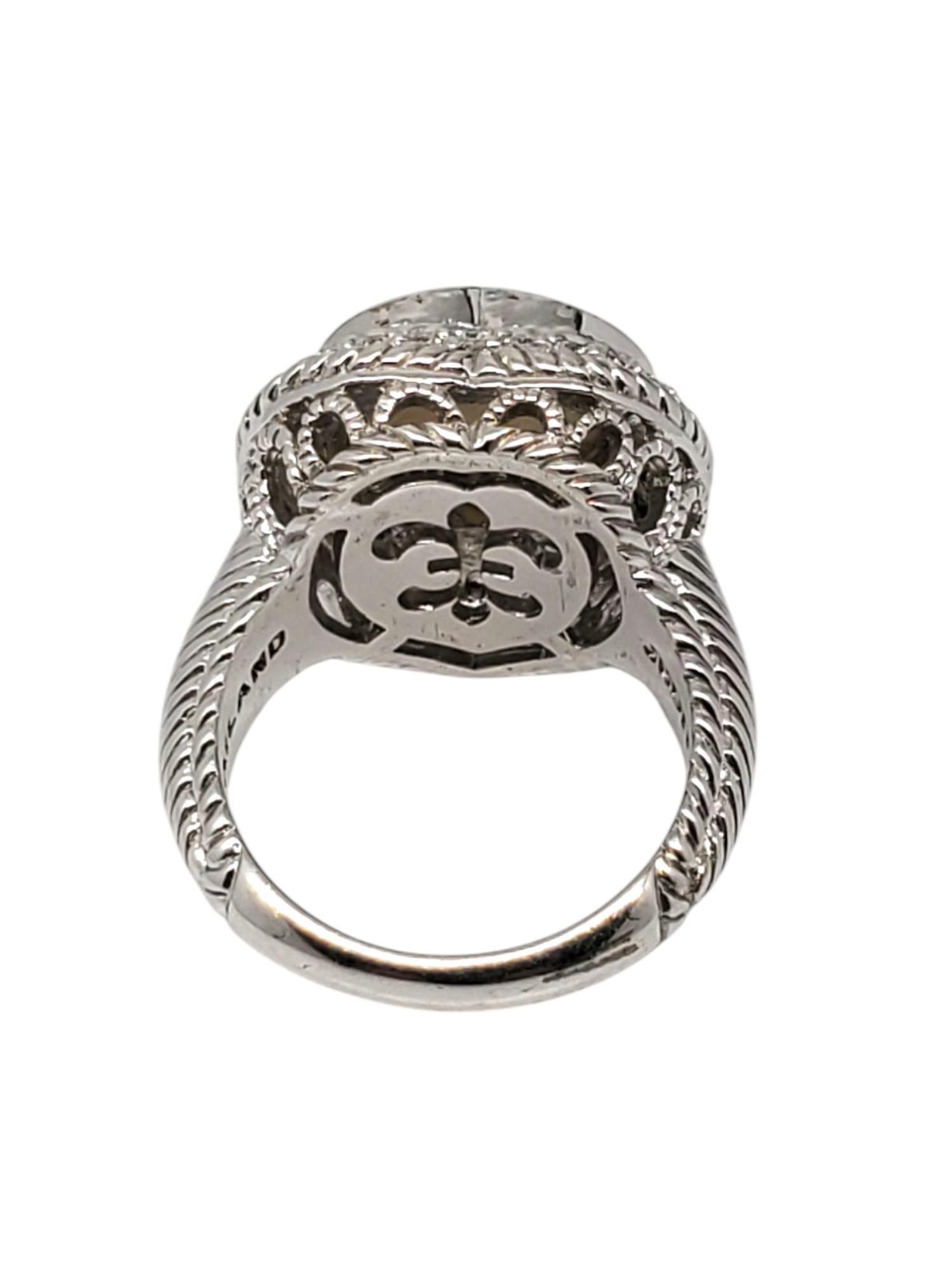Judith Ripka Anello Cuore in Argento Madreperla e CZ Misura 7 #21103 in vendita 4