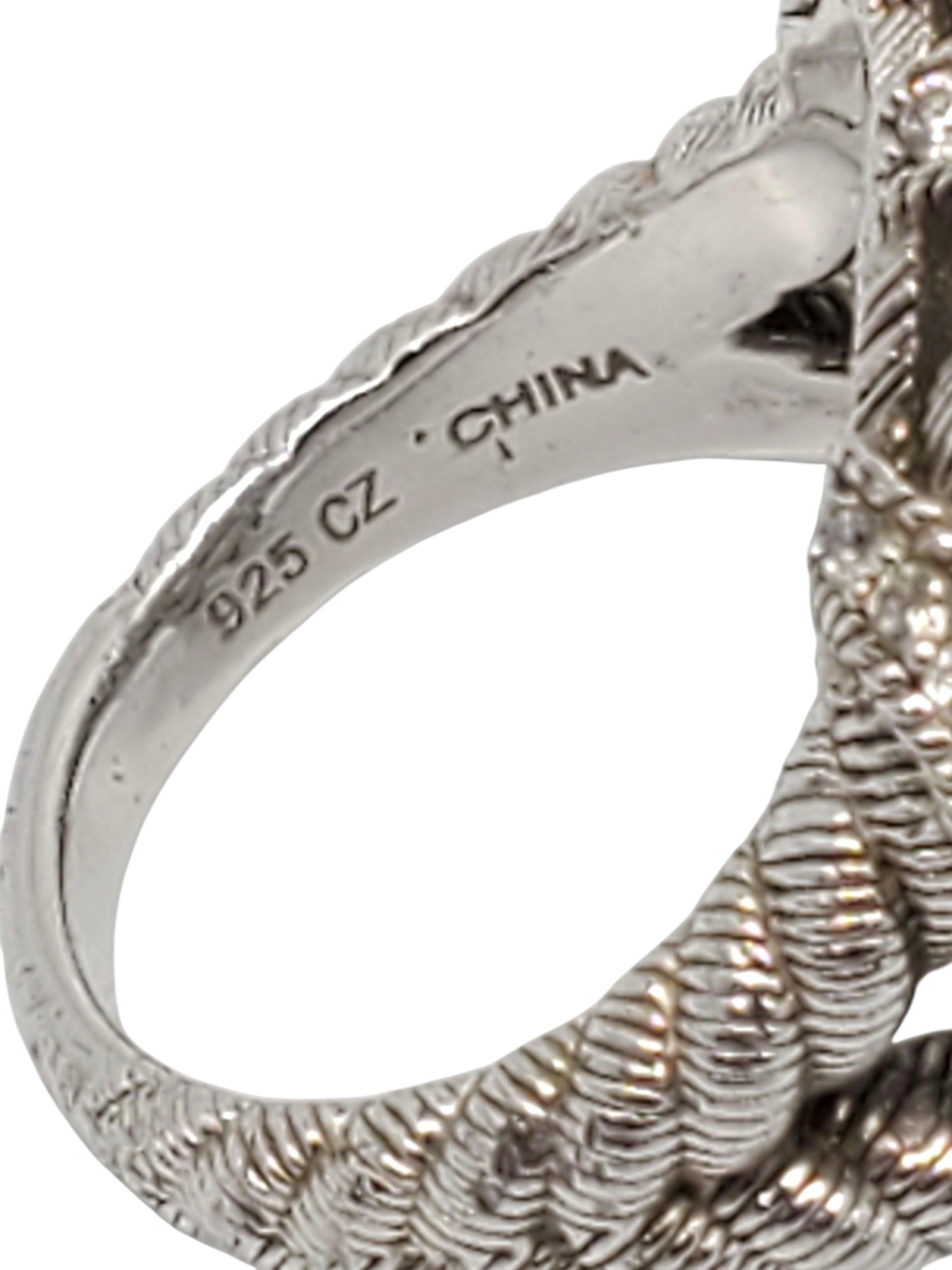 Judith Ripka Sterling Silver Multi Colored CZ Dome Ring Size 6 #23454 For Sale 3