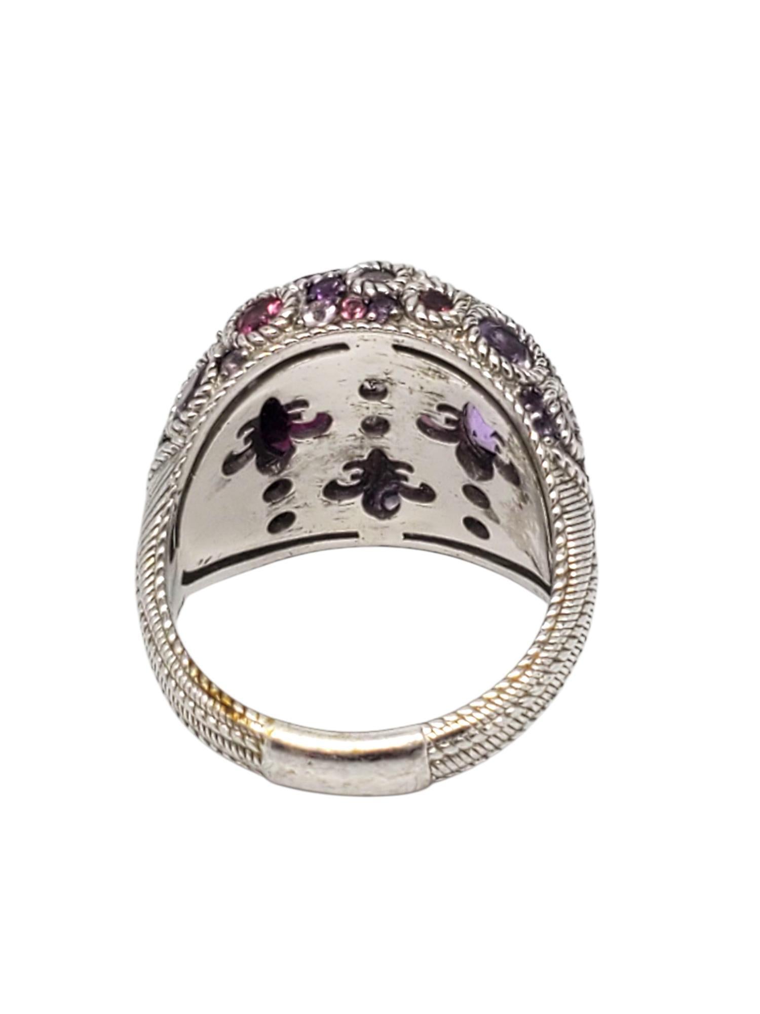 Judith Ripka Anillo Cúpula de Plata de Ley con Múltiples Piedras Preciosas Talla 11 #21410 en Bueno estado para la venta en Washington Depot, CT