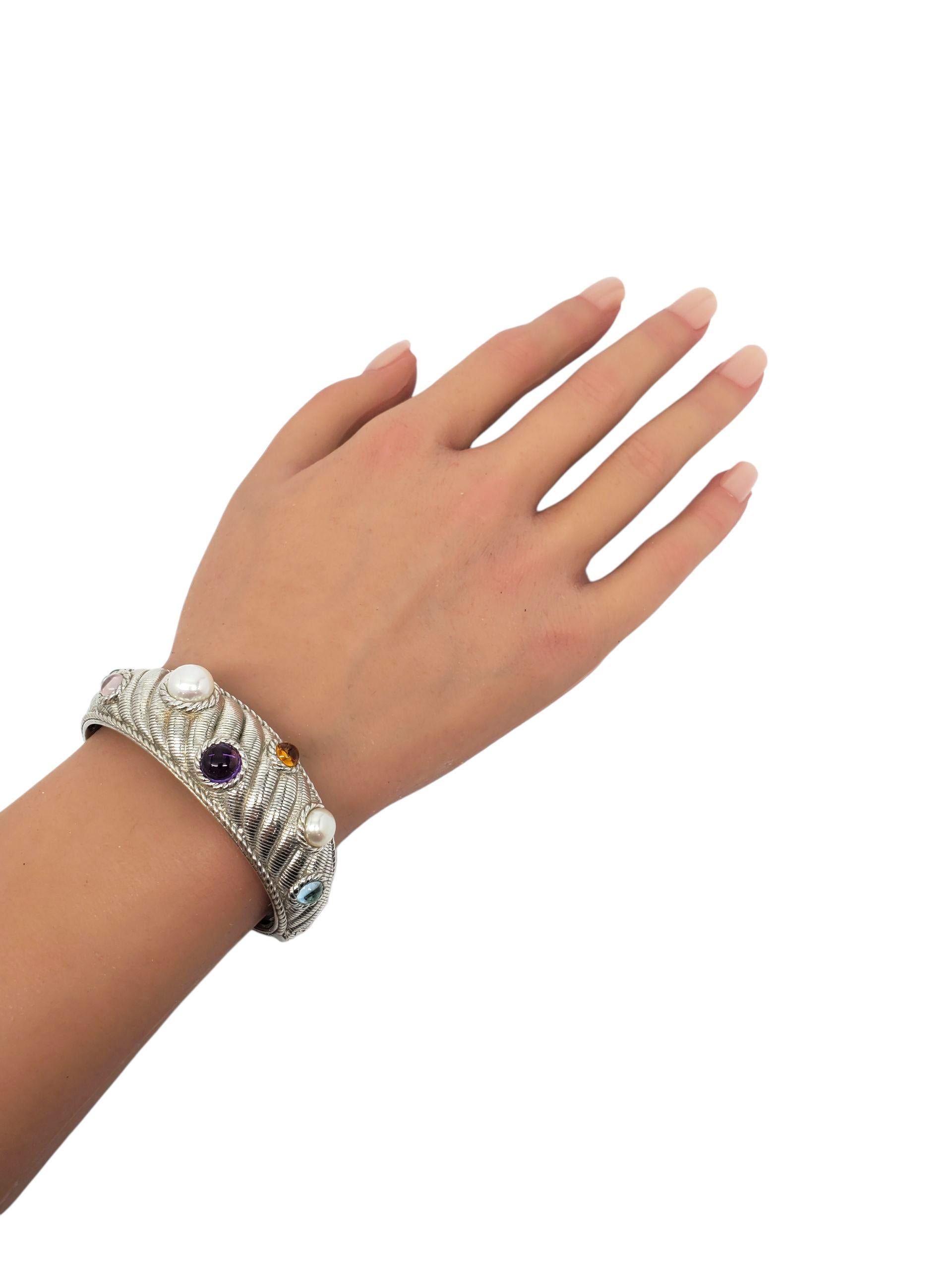 Judith Ripka Bracciale con cerniera in argento 925 con più pietre preziose #23386 in vendita 4