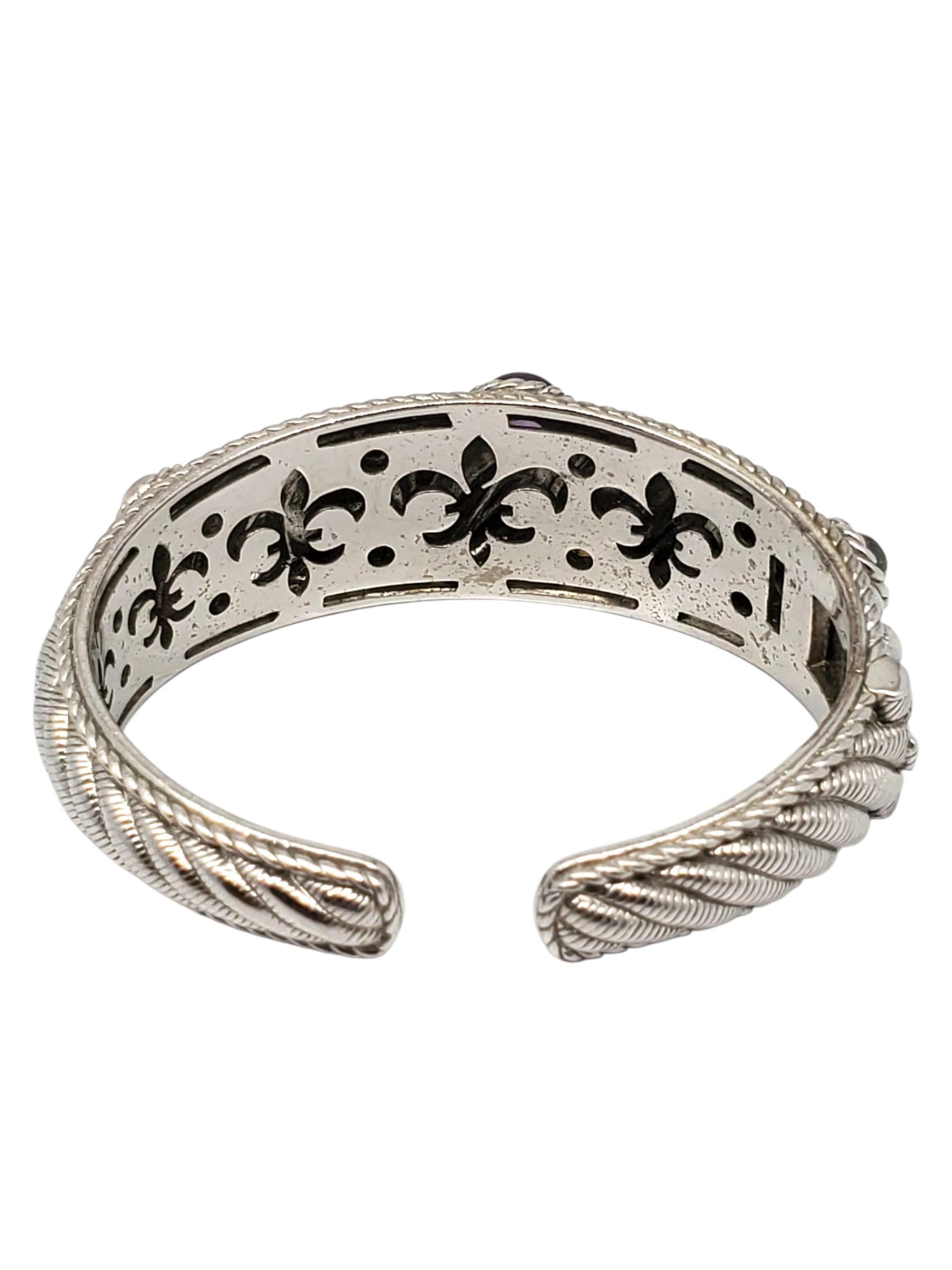 Contemporaneo Judith Ripka Bracciale con cerniera in argento 925 con più pietre preziose #23386 in vendita