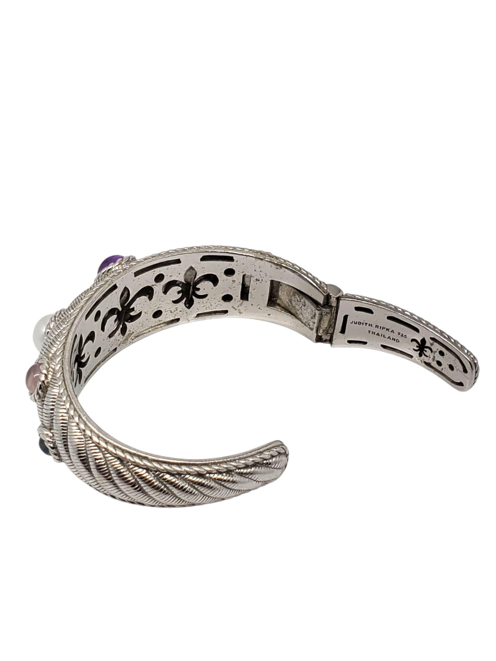 Donna Judith Ripka Bracciale con cerniera in argento 925 con più pietre preziose #23386 in vendita